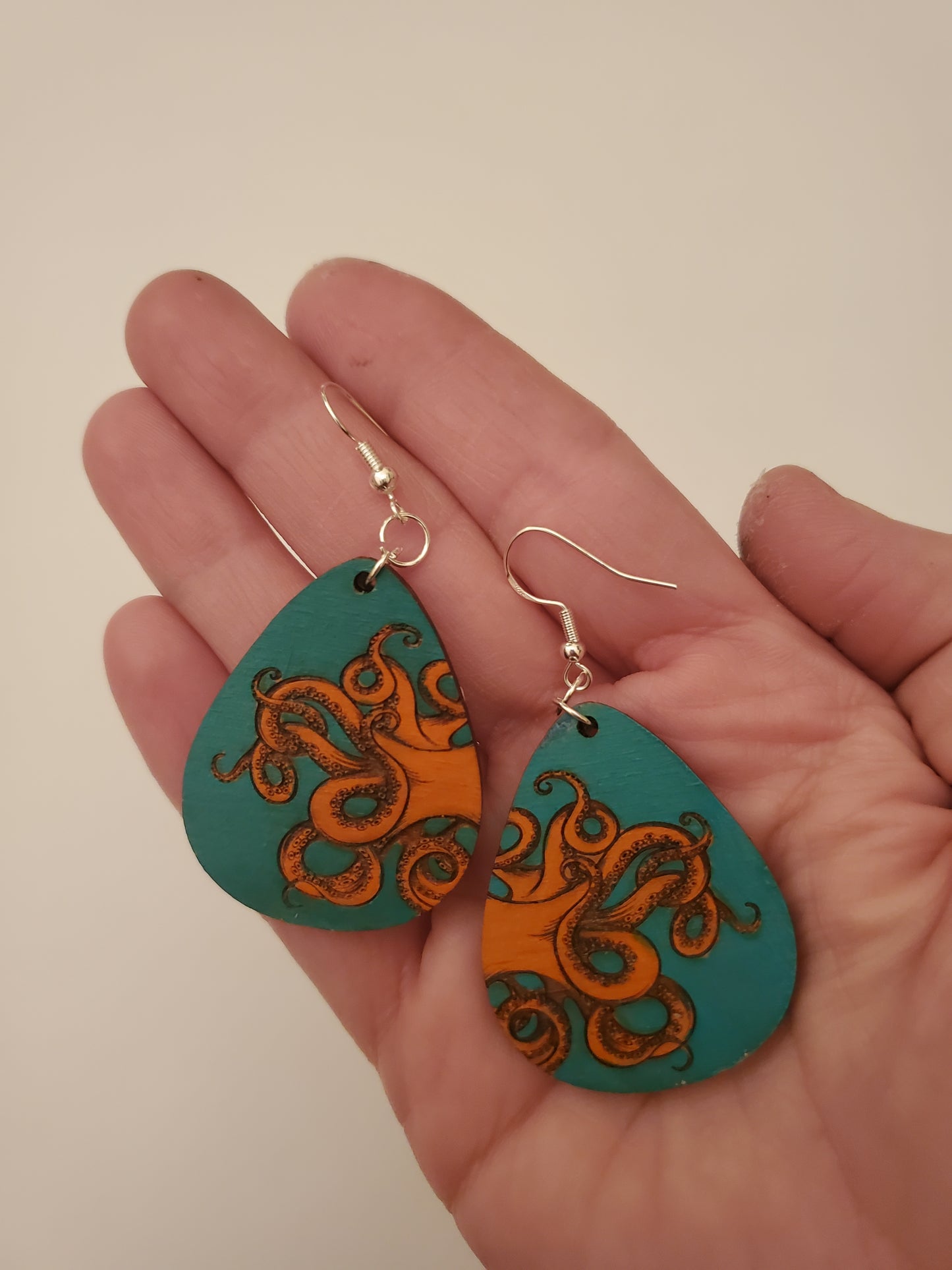 Handpainted Wood Earrings