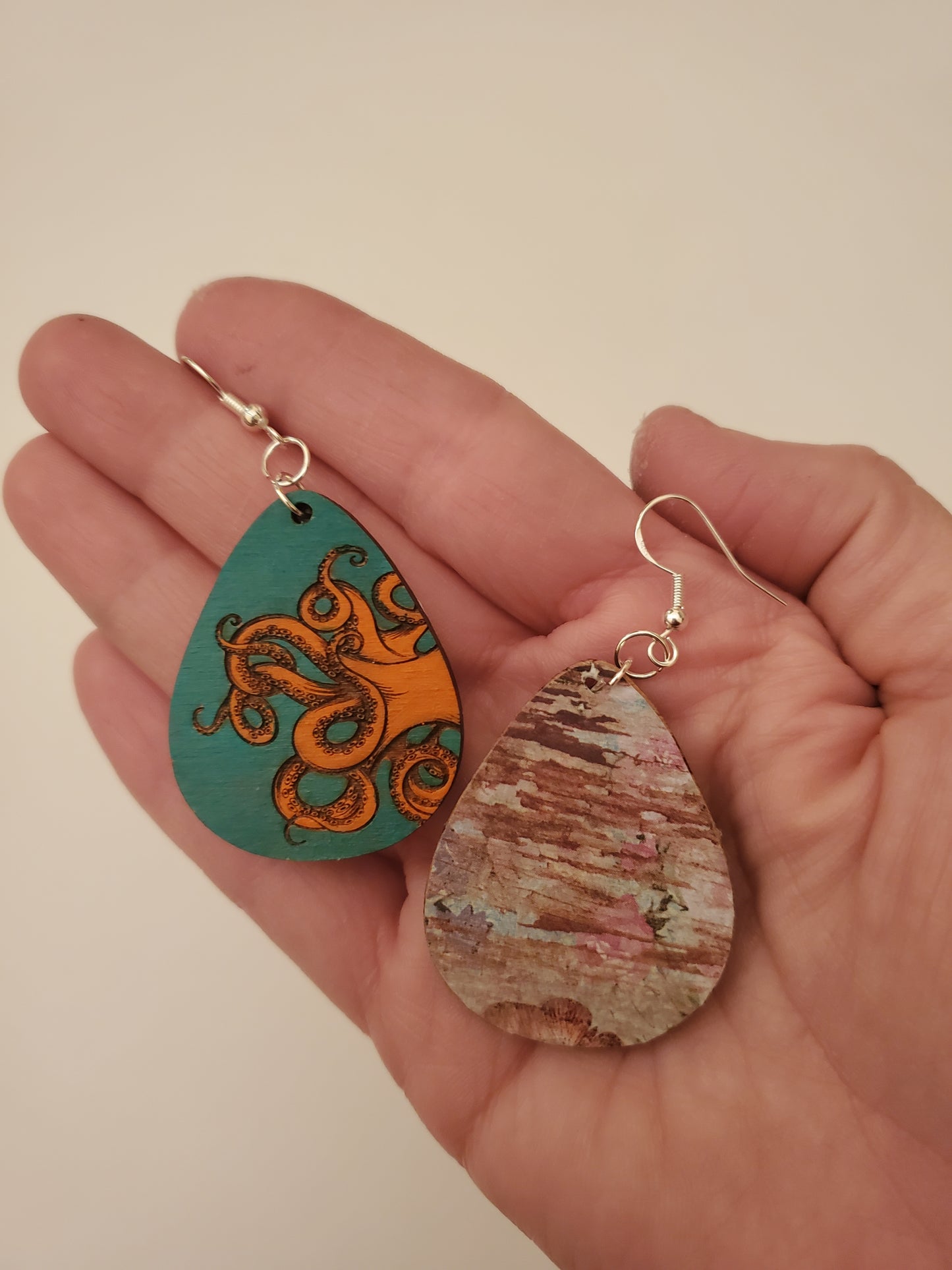 Handpainted Wood Earrings