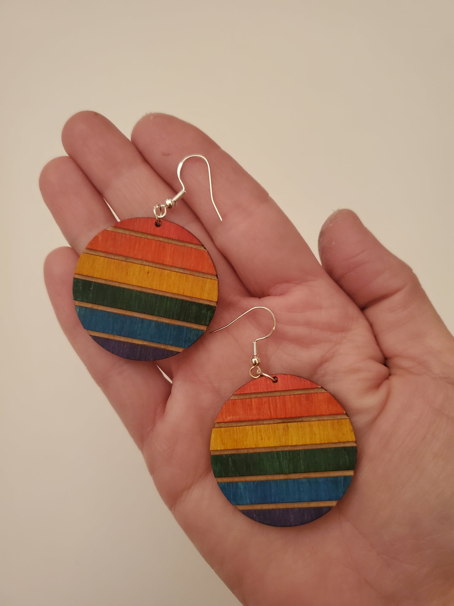 Handpainted Wood Earrings