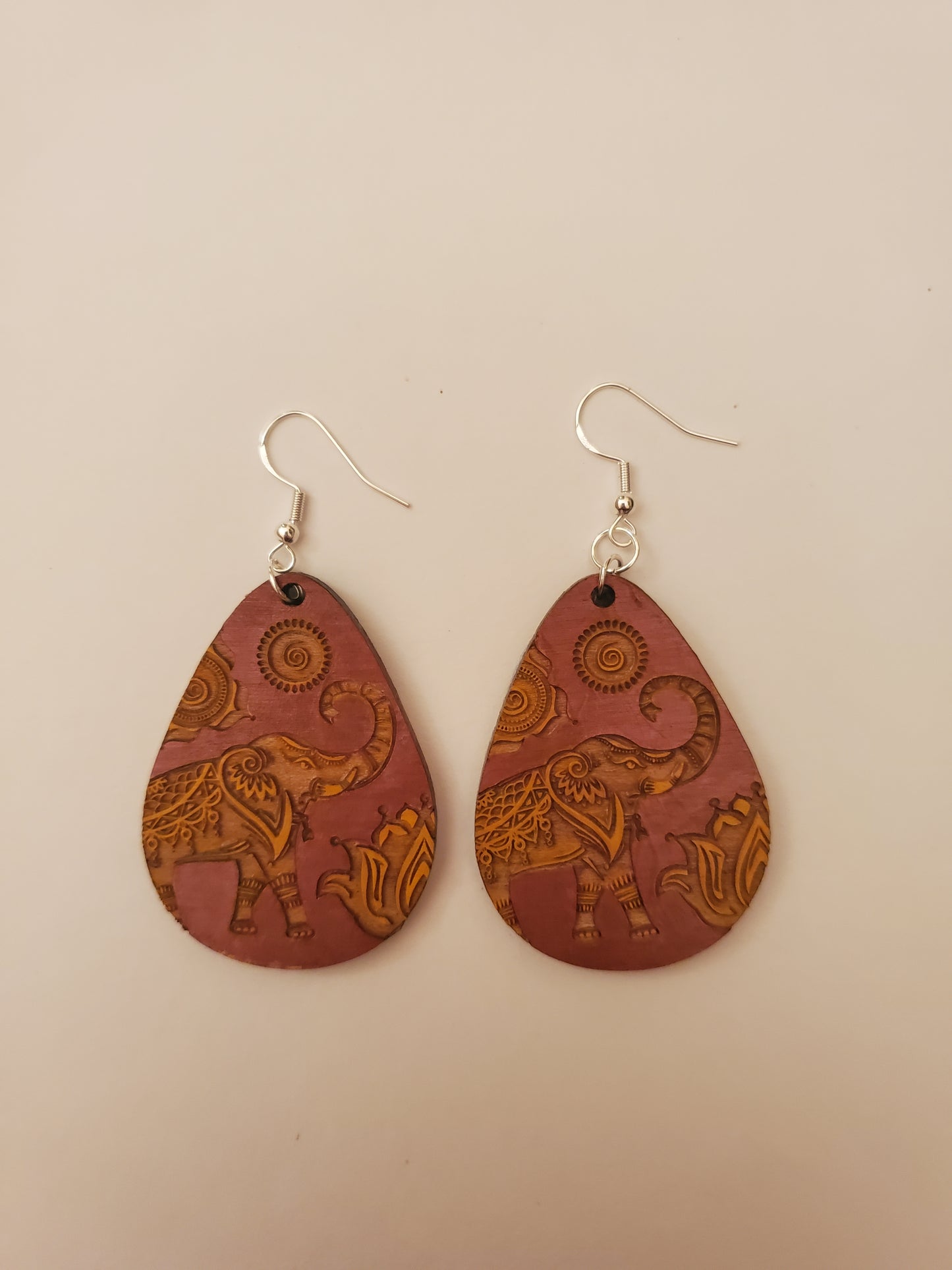 Handpainted Wood Earrings