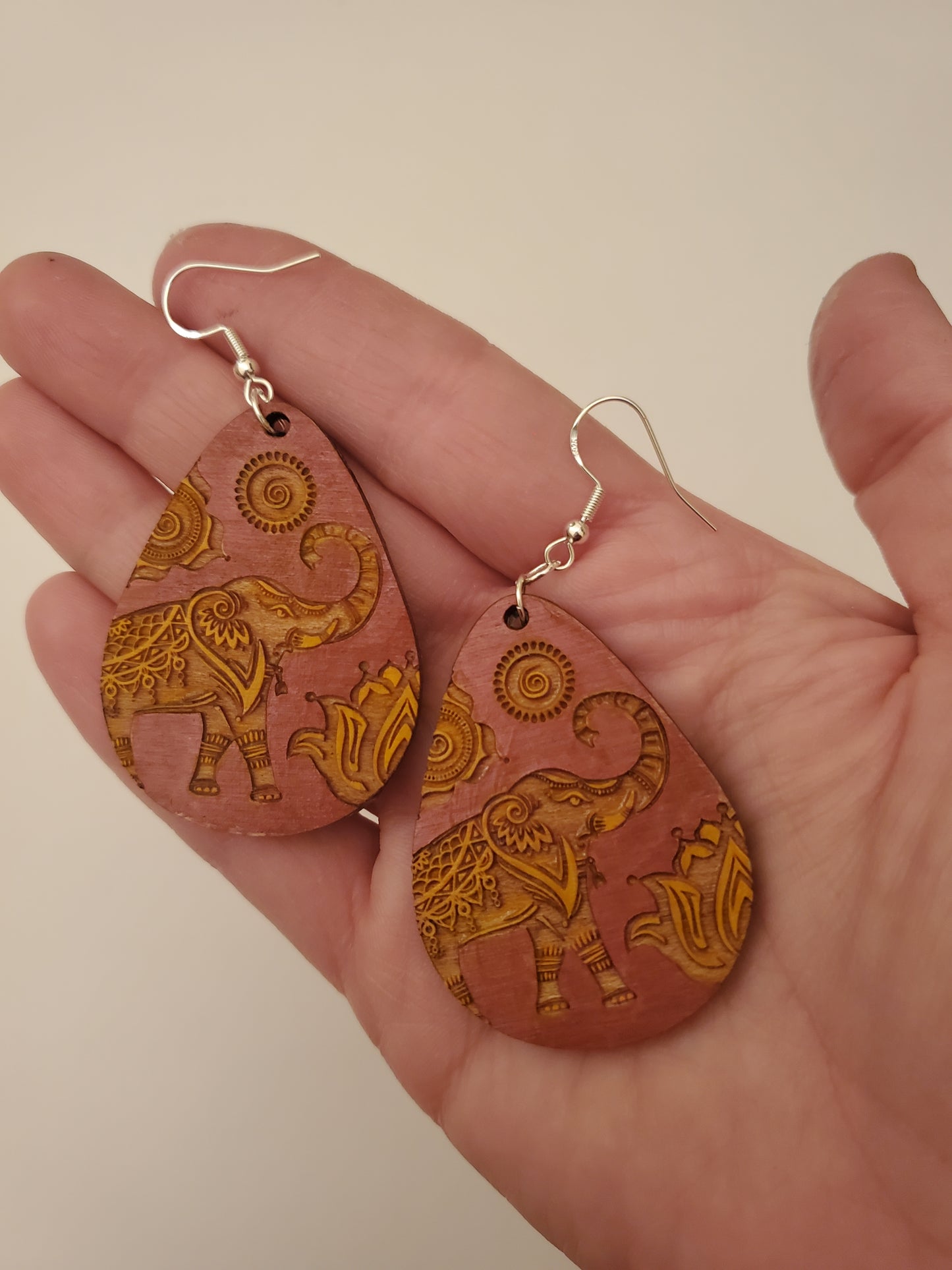 Handpainted Wood Earrings