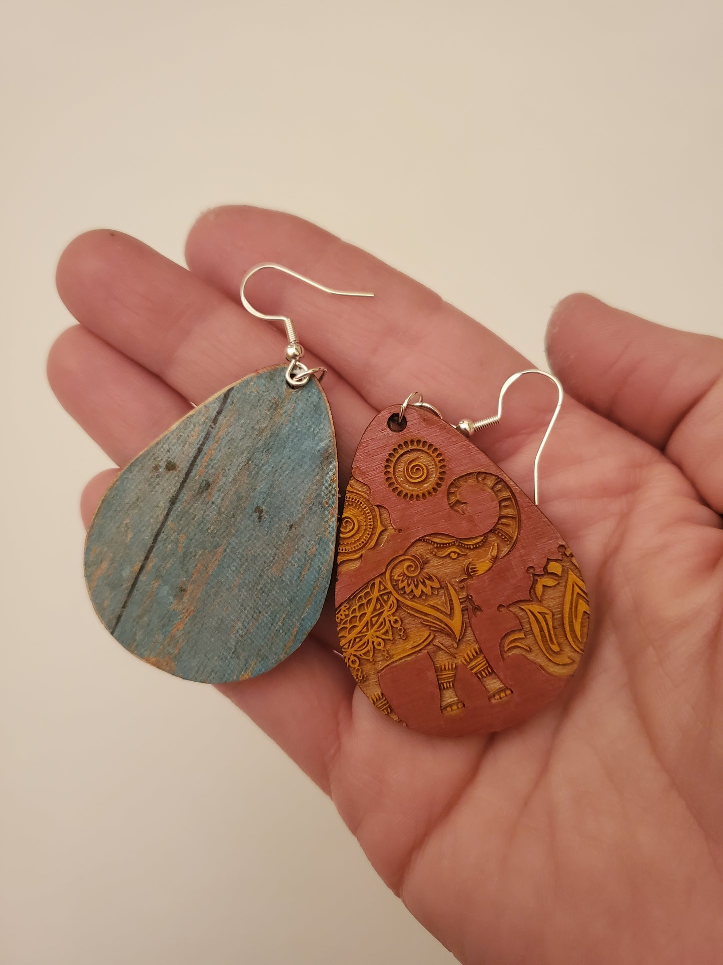 Handpainted Wood Earrings