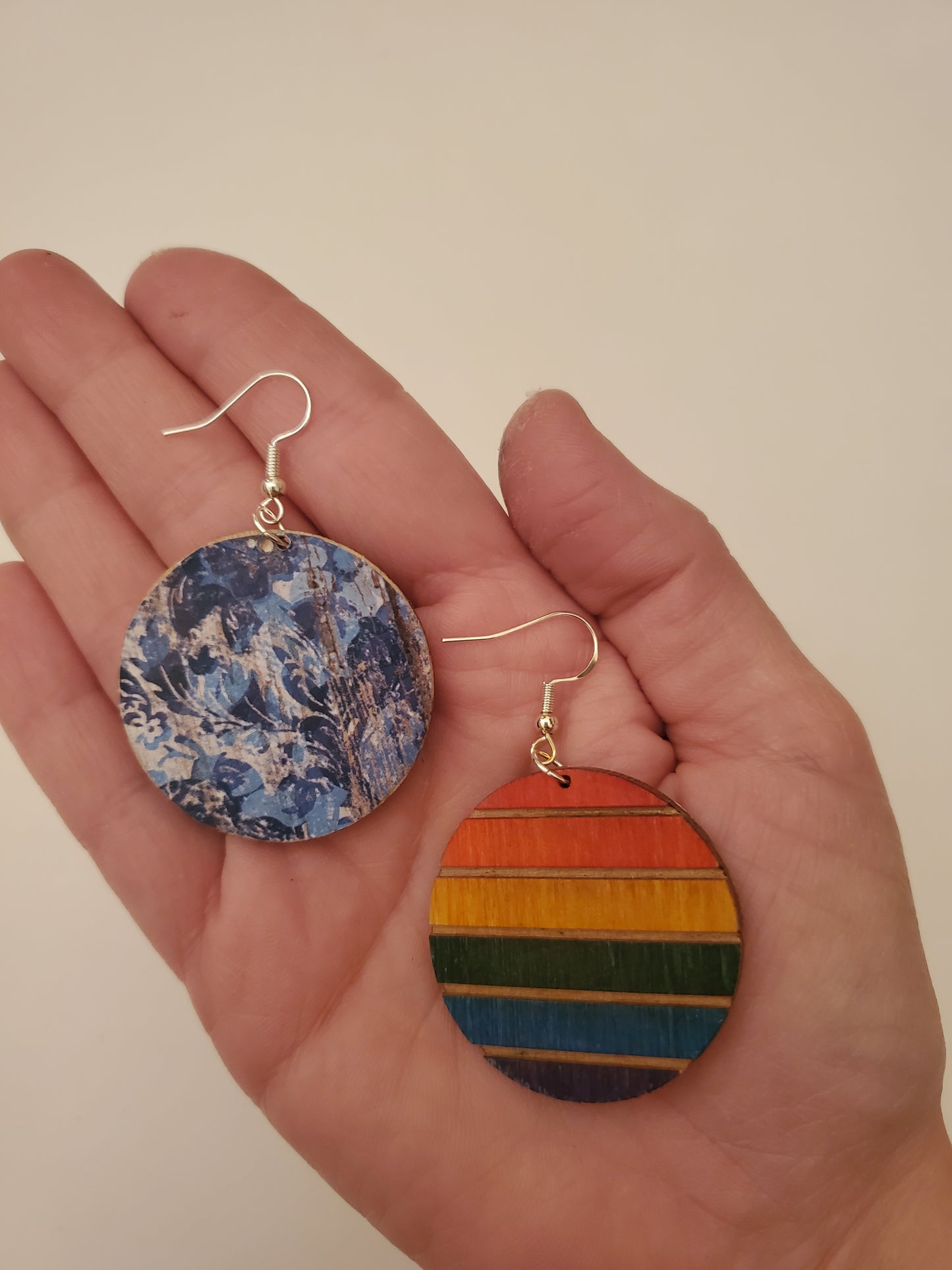 Handpainted Wood Earrings