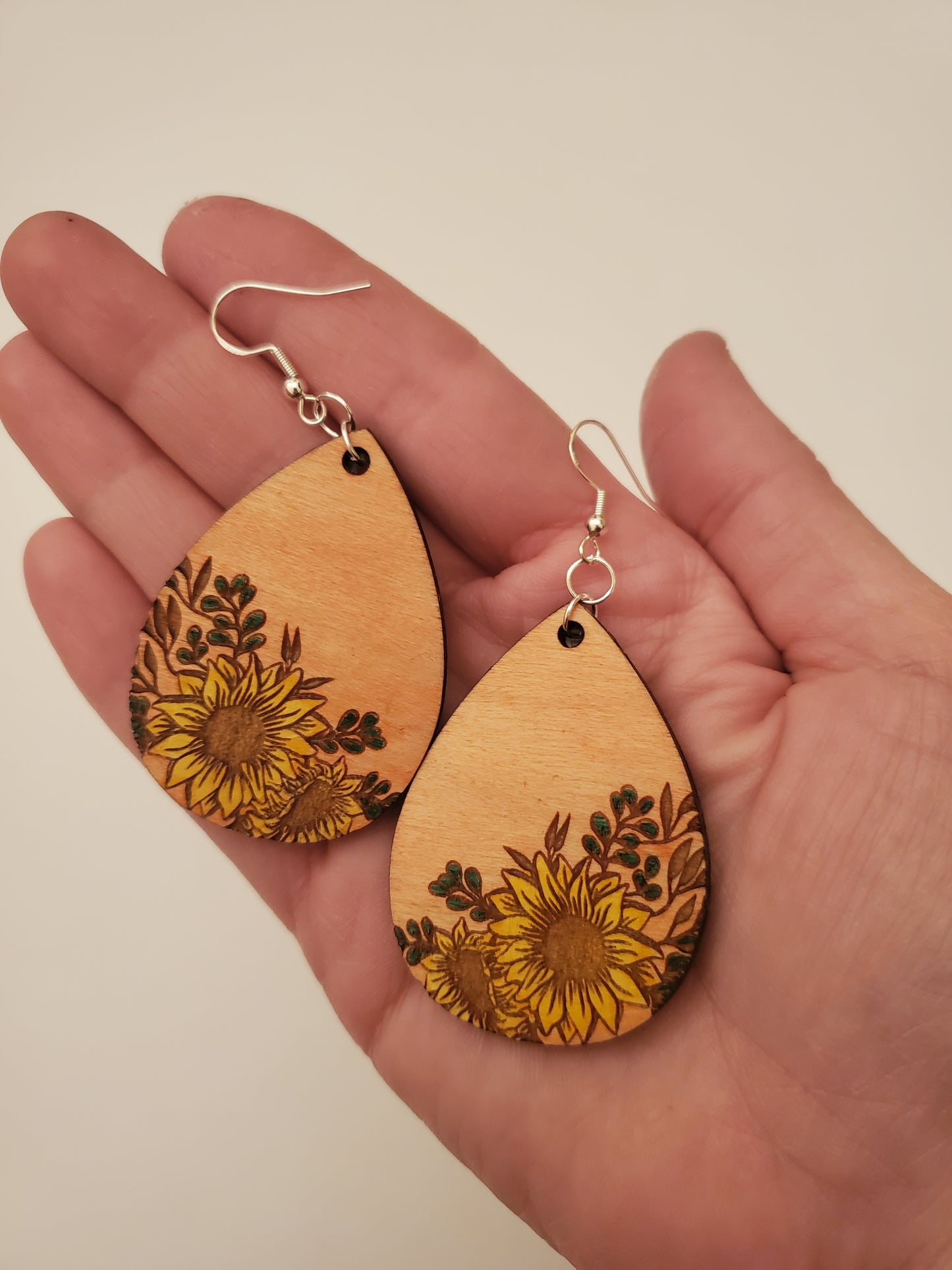 Handpainted Wood Earrings