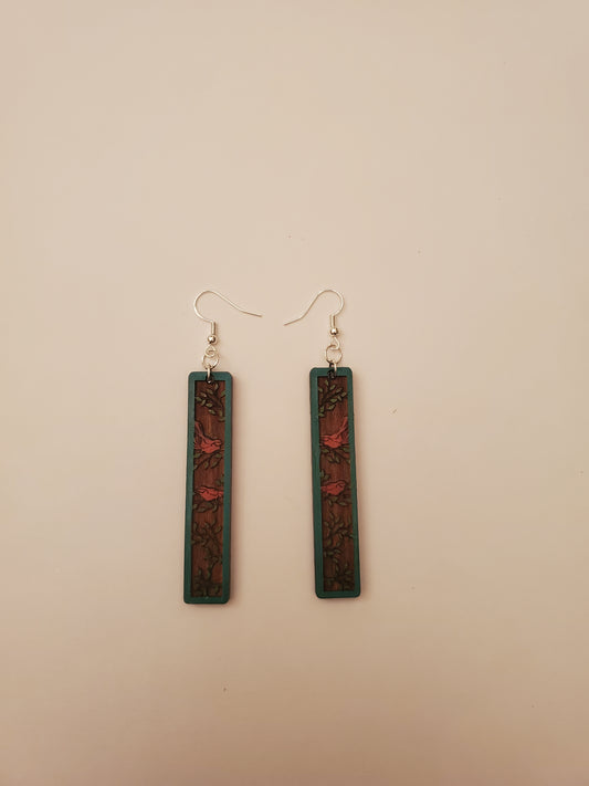 Handpainted Wood Earrings