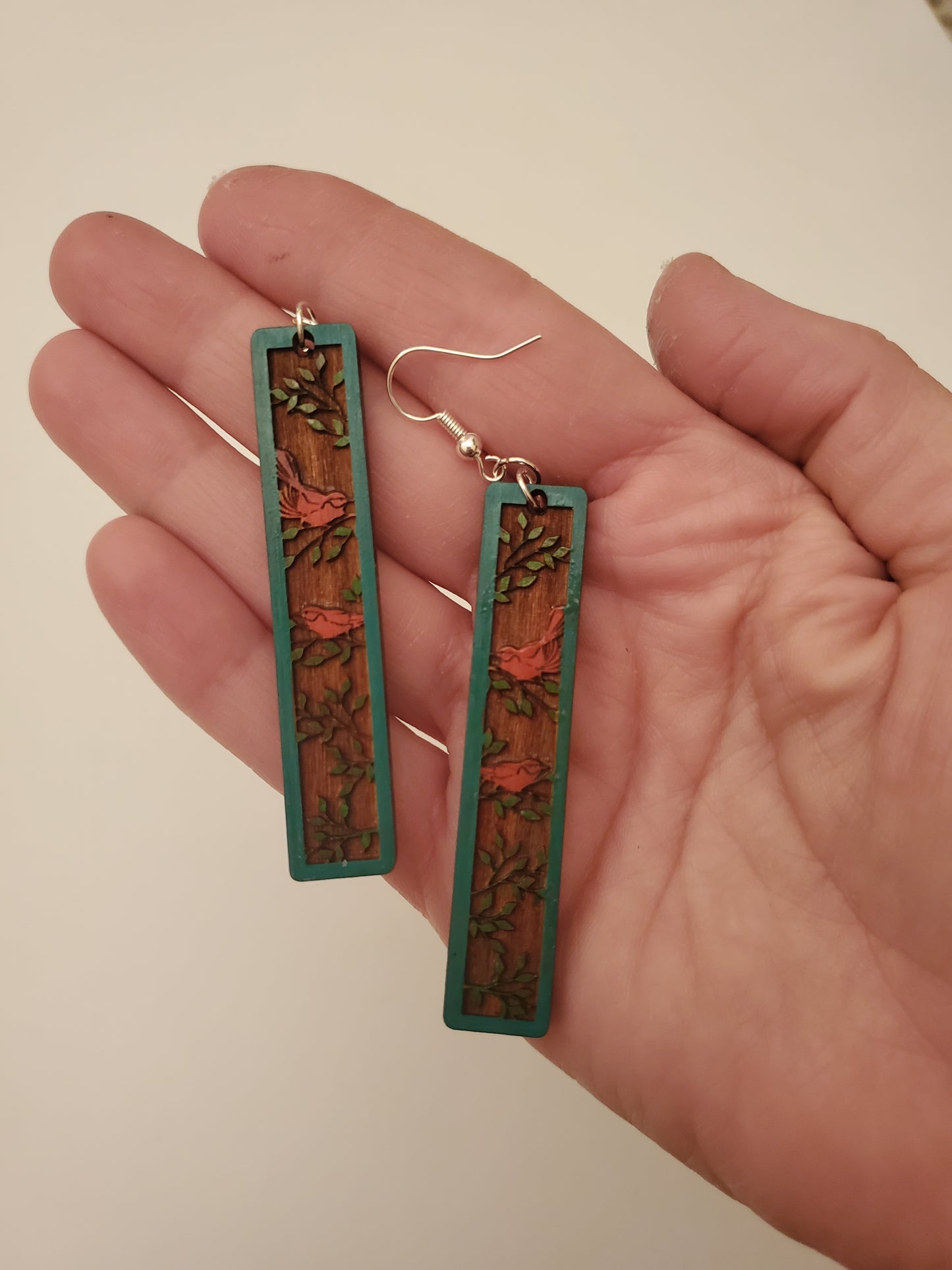 Handpainted Wood Earrings