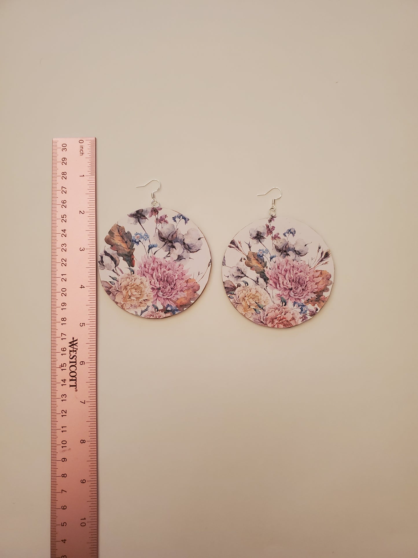 Floral Paper Wood Earrings