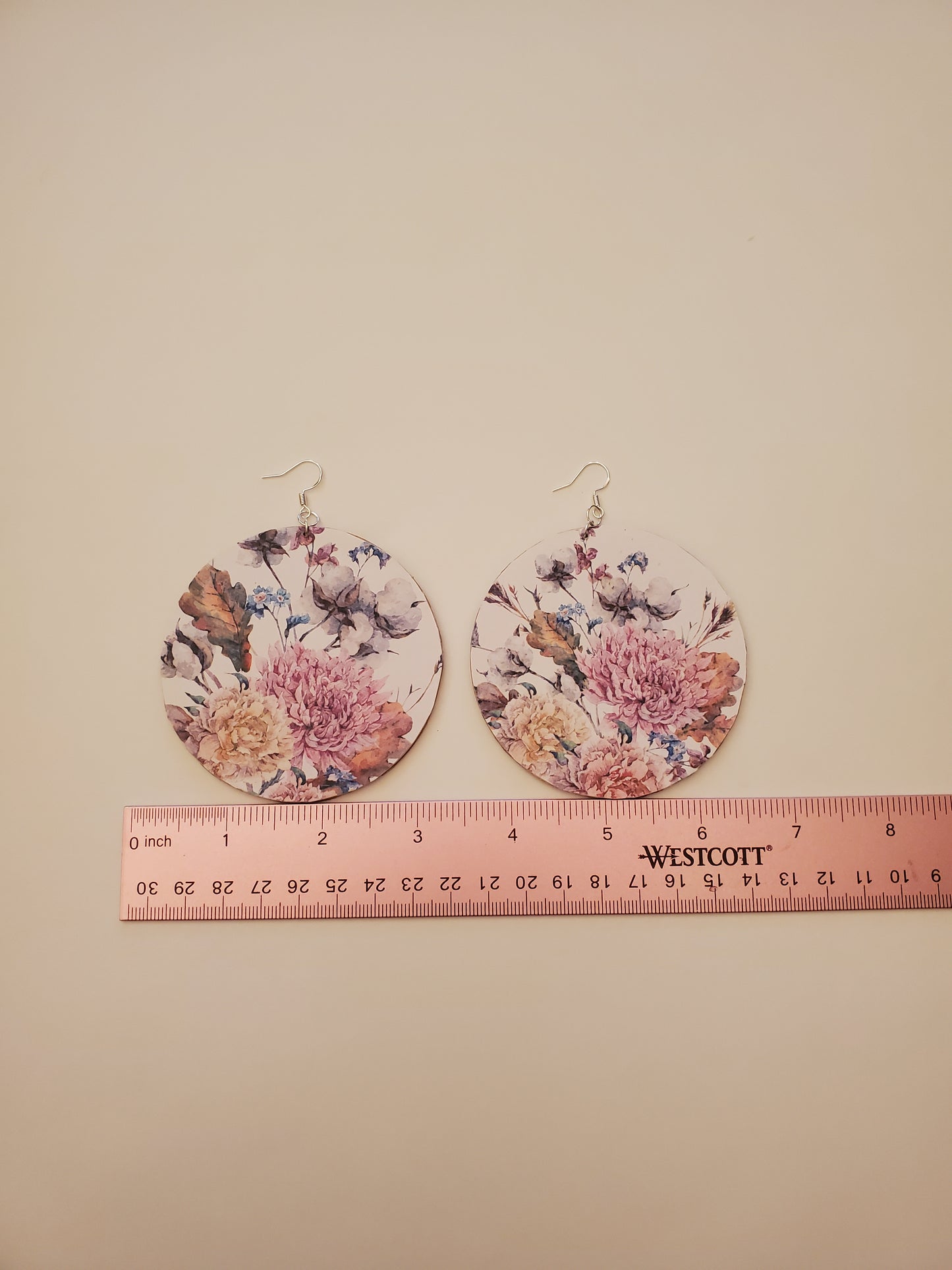 Floral Paper Wood Earrings