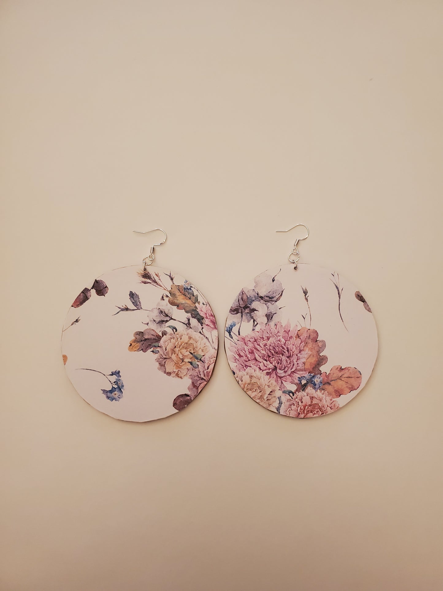 Floral Paper Wood Earrings