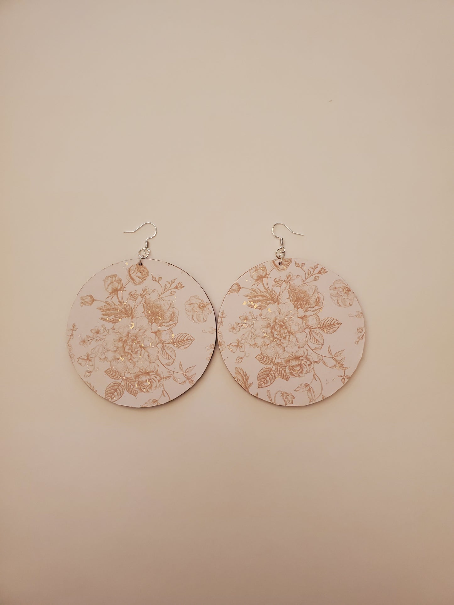 Floral Paper Wood Earrings