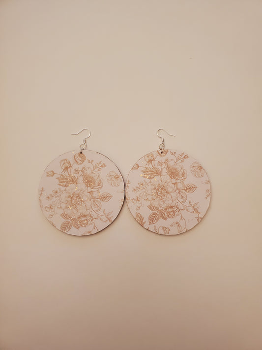 Floral Paper Wood Earrings