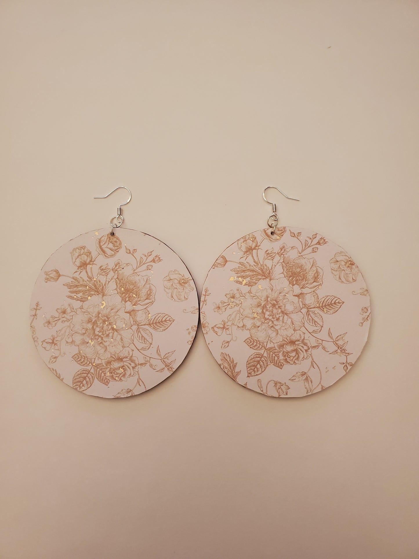 Floral Paper Wood Earrings