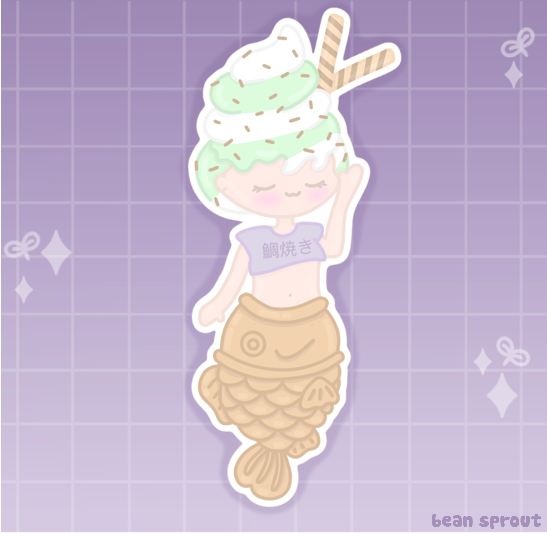 Taiyaki Mermaid Sticker