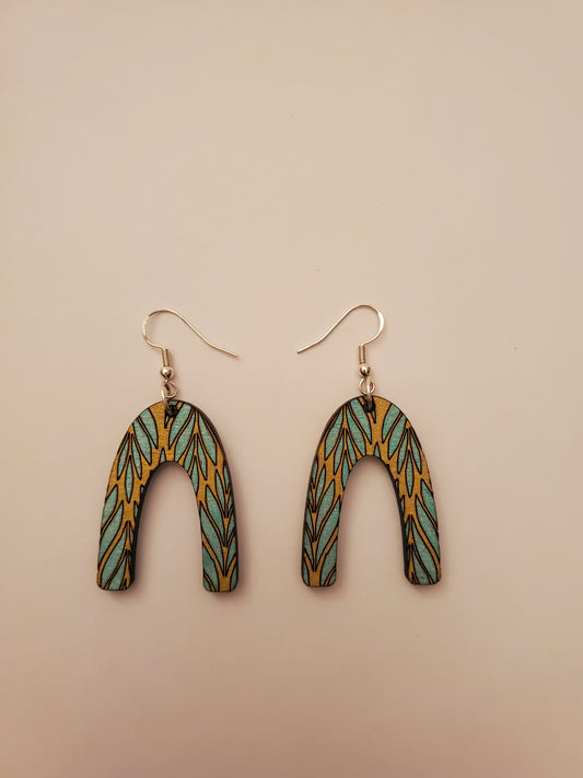 Handpainted Wood Earrings