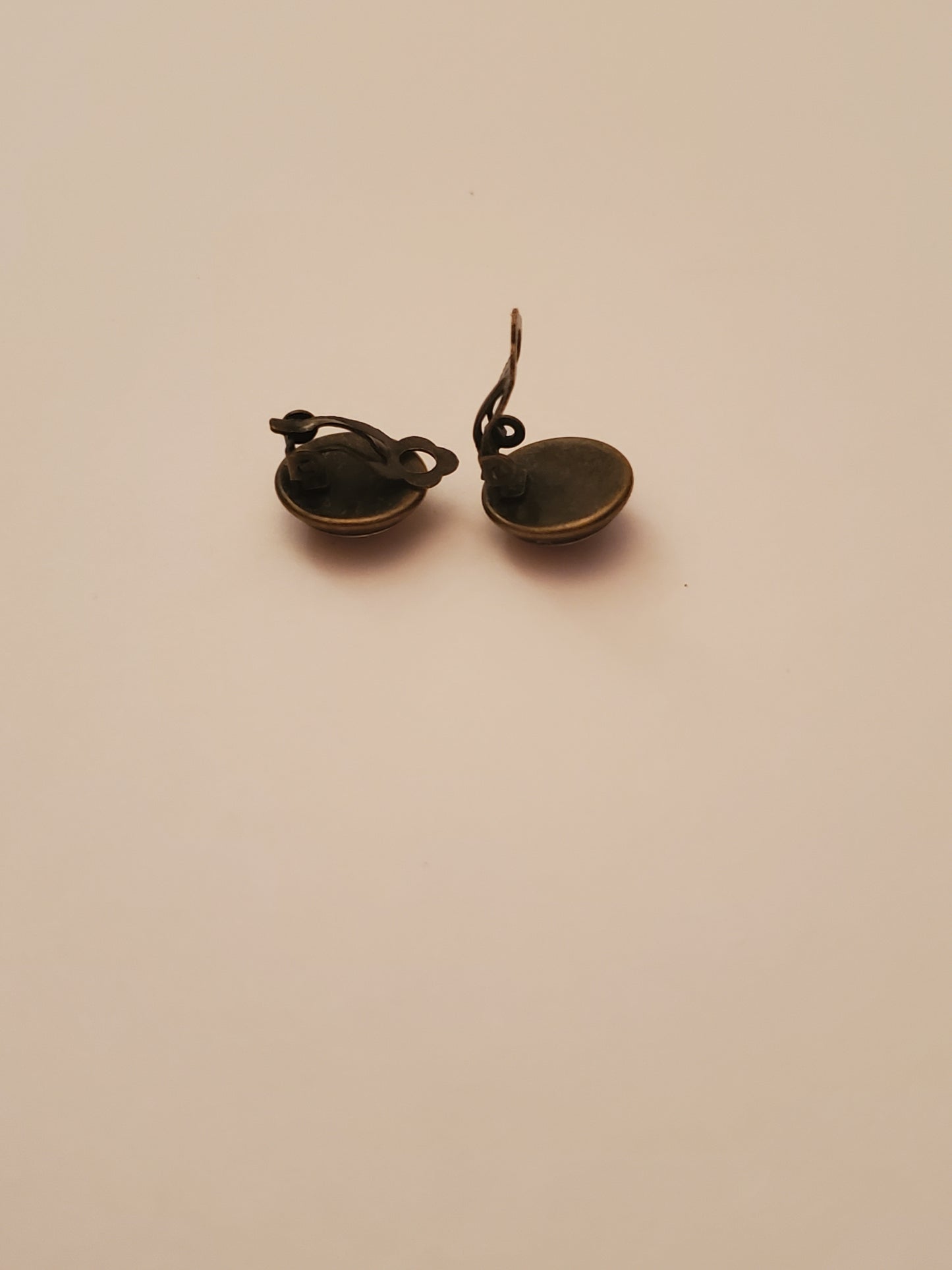 Glass Cabachon Tiny Clip On Earrings