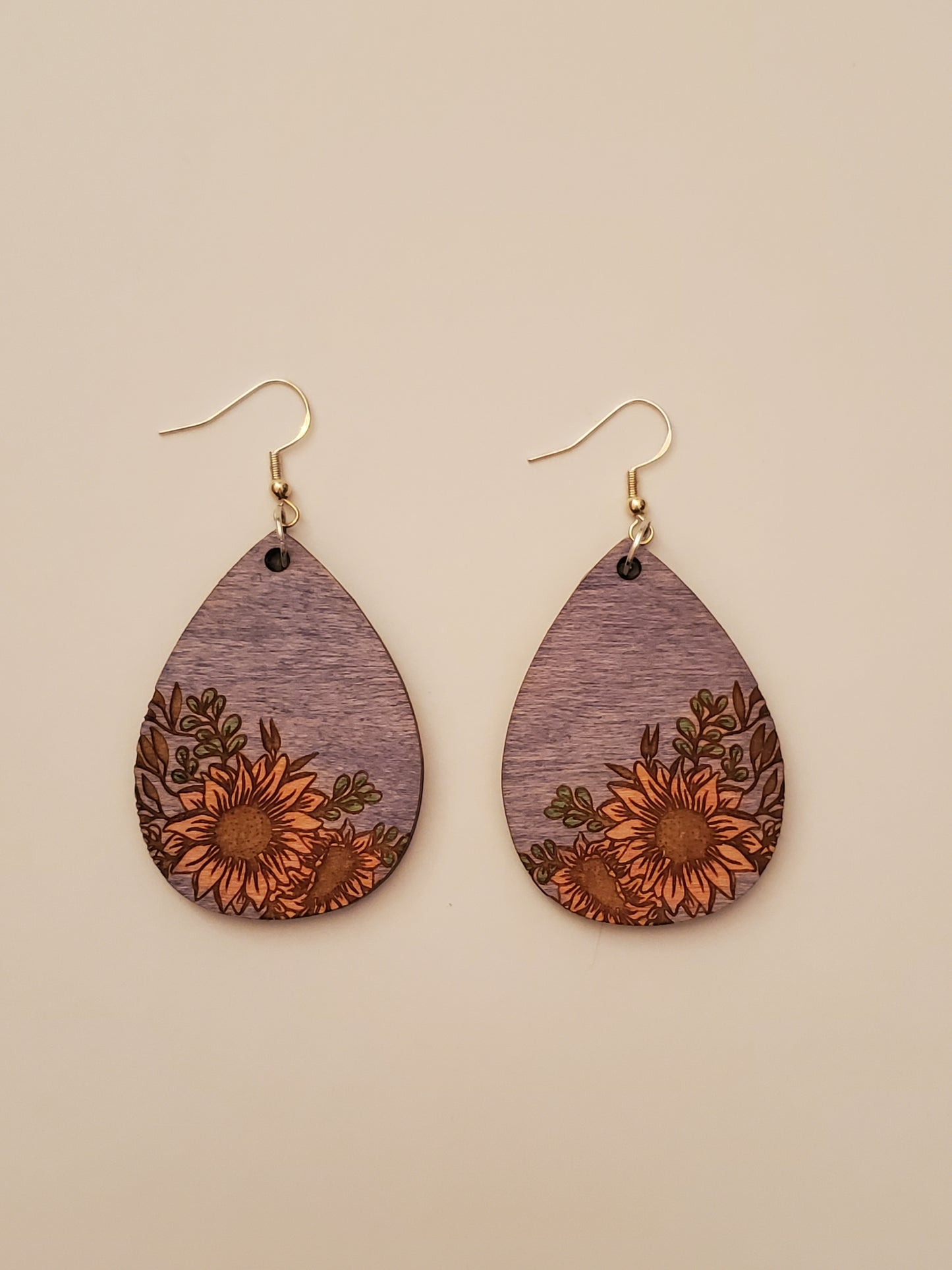 Wood Floral Earrings