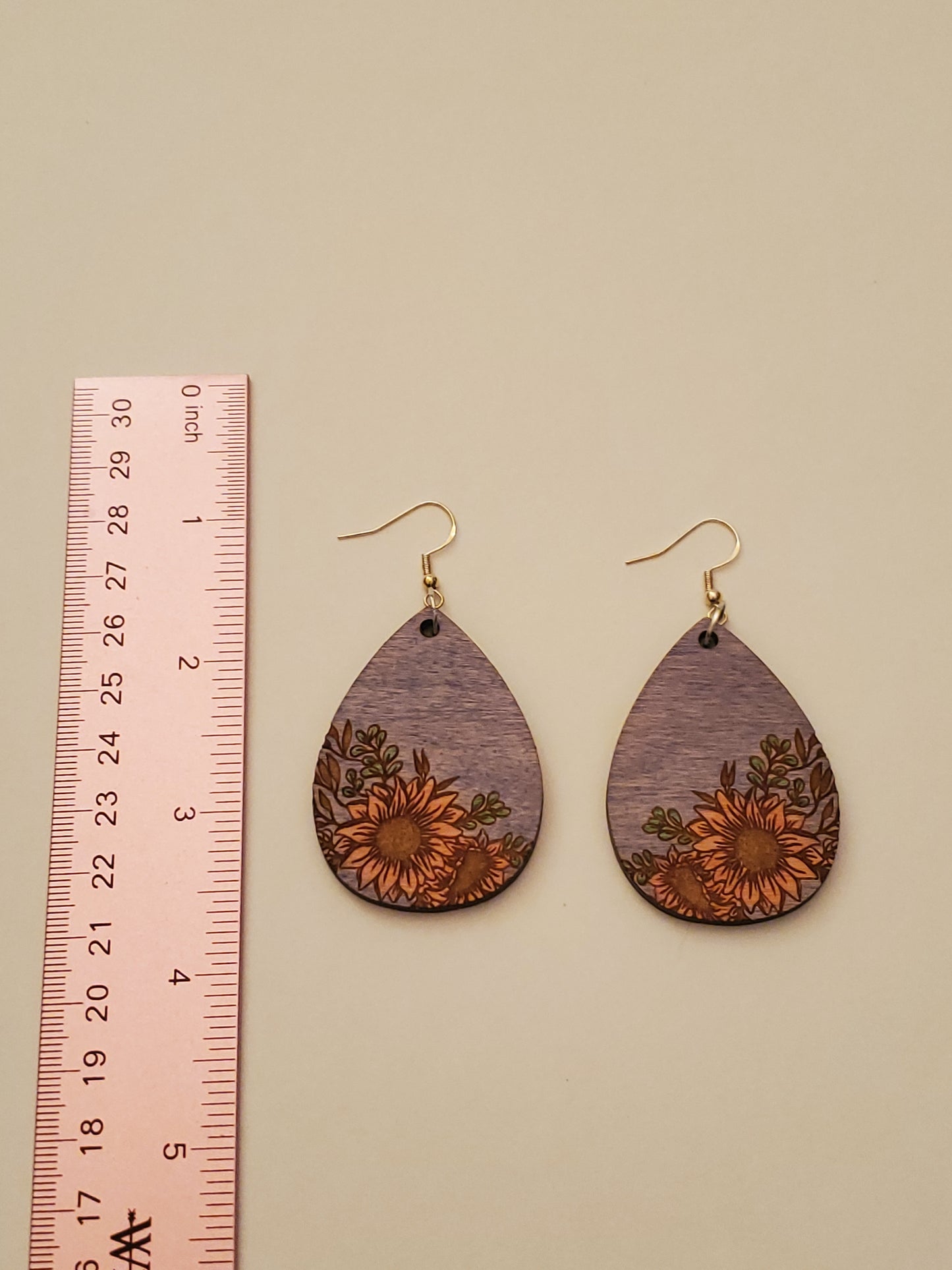 Wood Floral Earrings