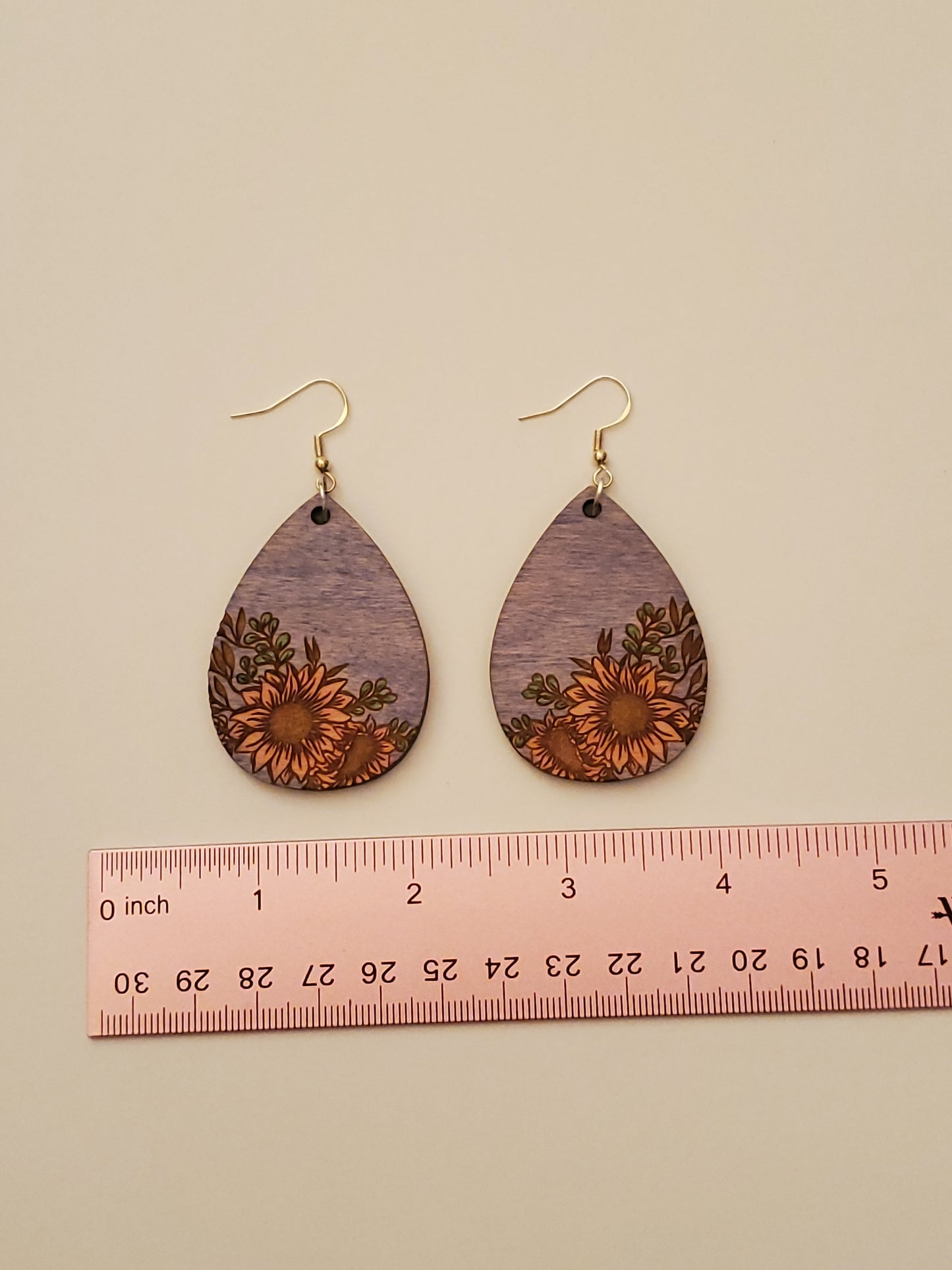 Wood Floral Earrings