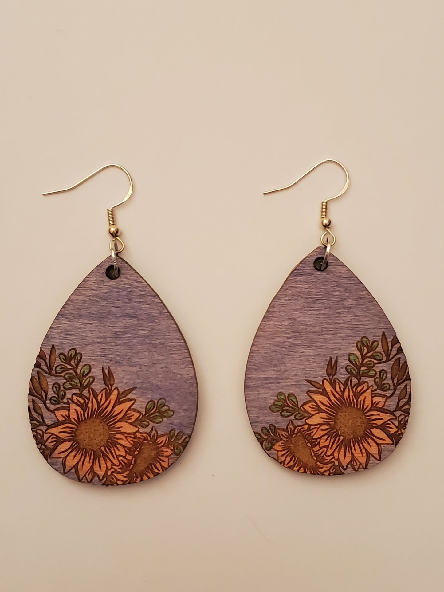 Wood Floral Earrings