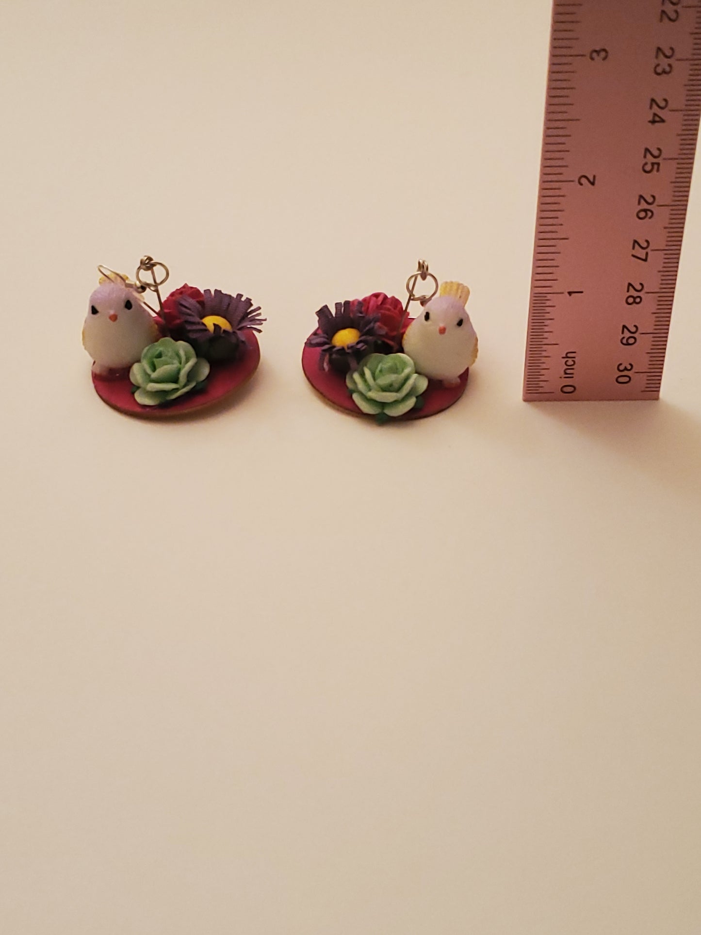 Bird and Flower 3D Earrings