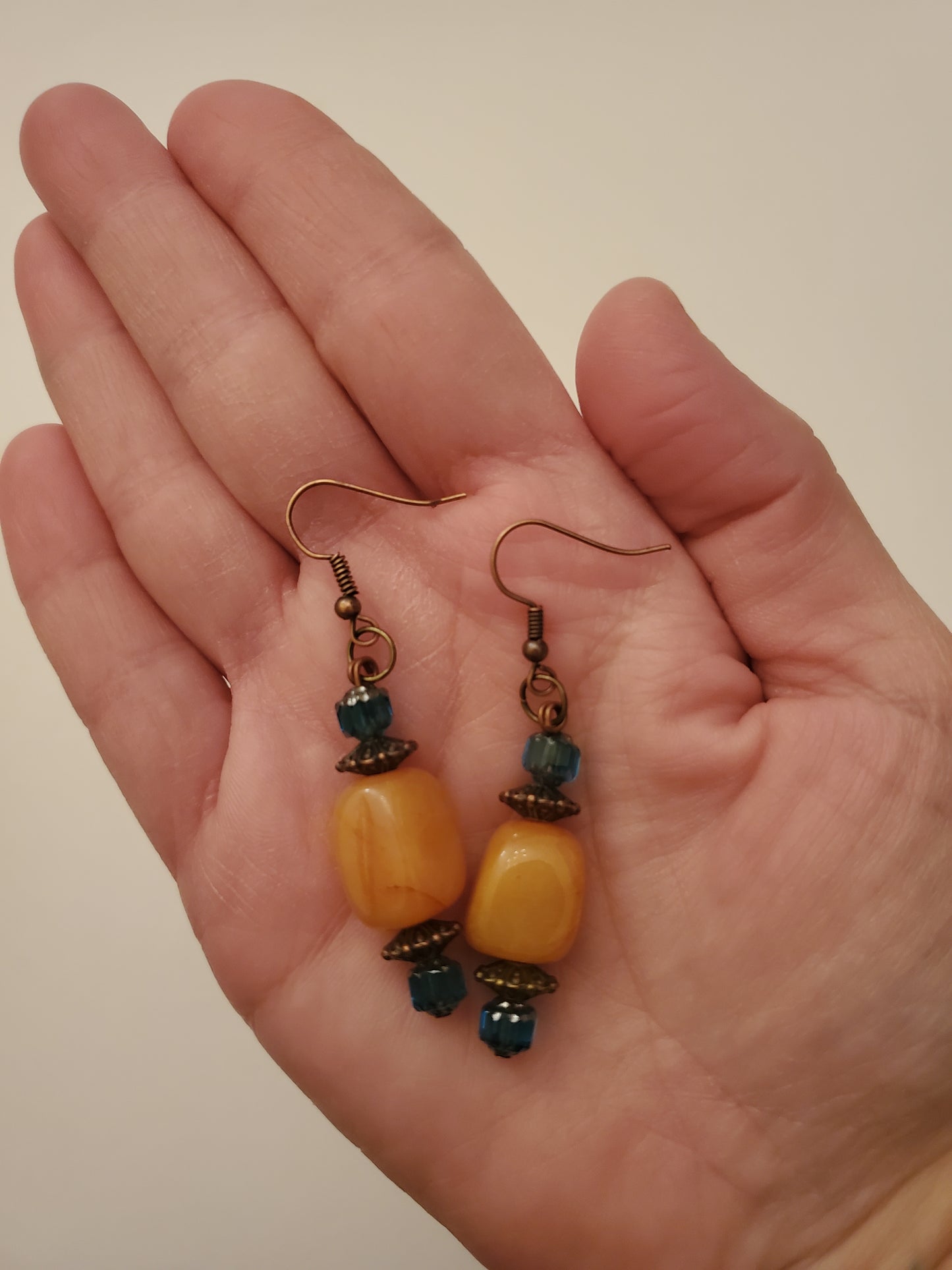 Bronze Beaded Earrings