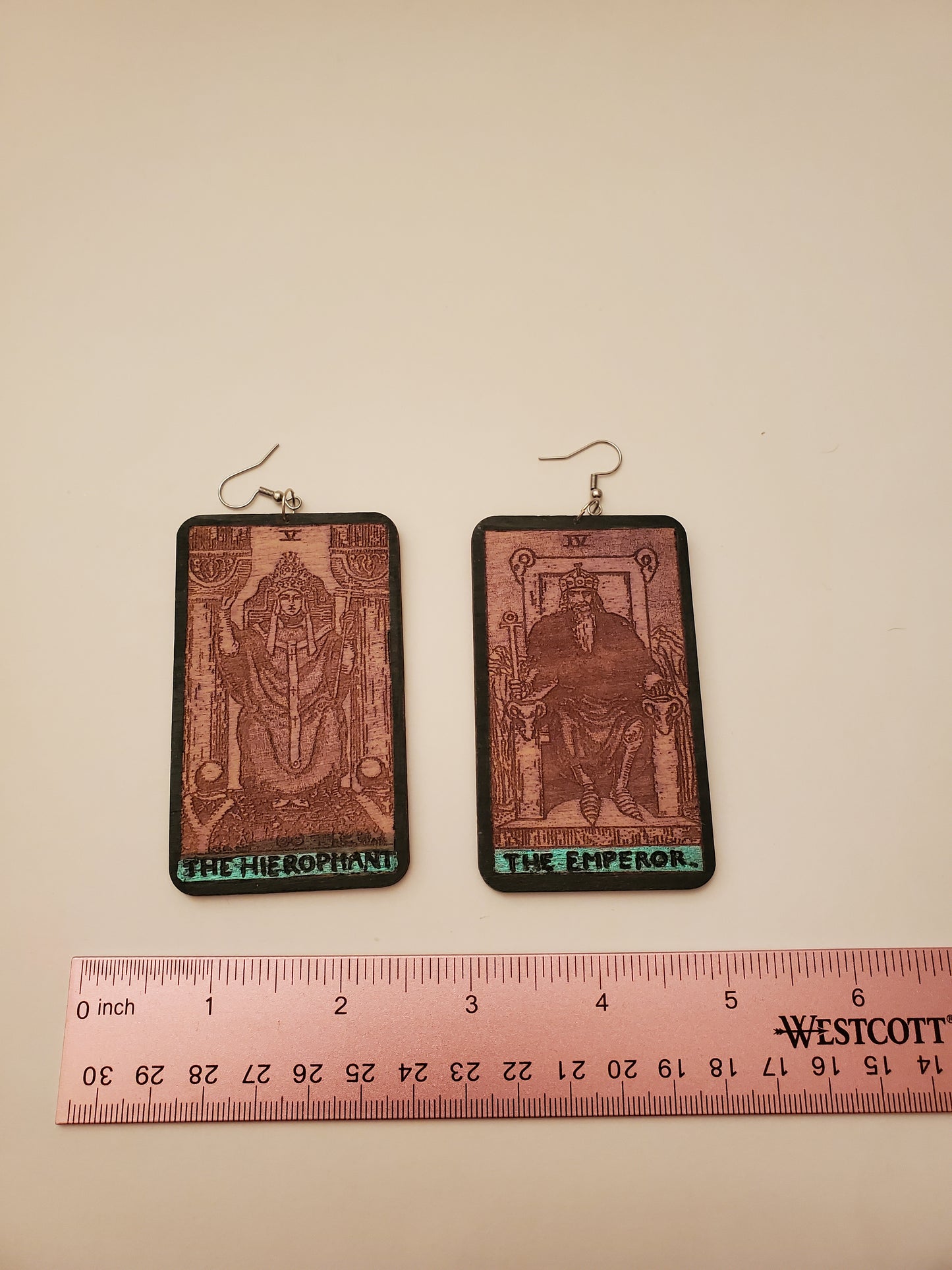 Tarot Card Wood Earrings