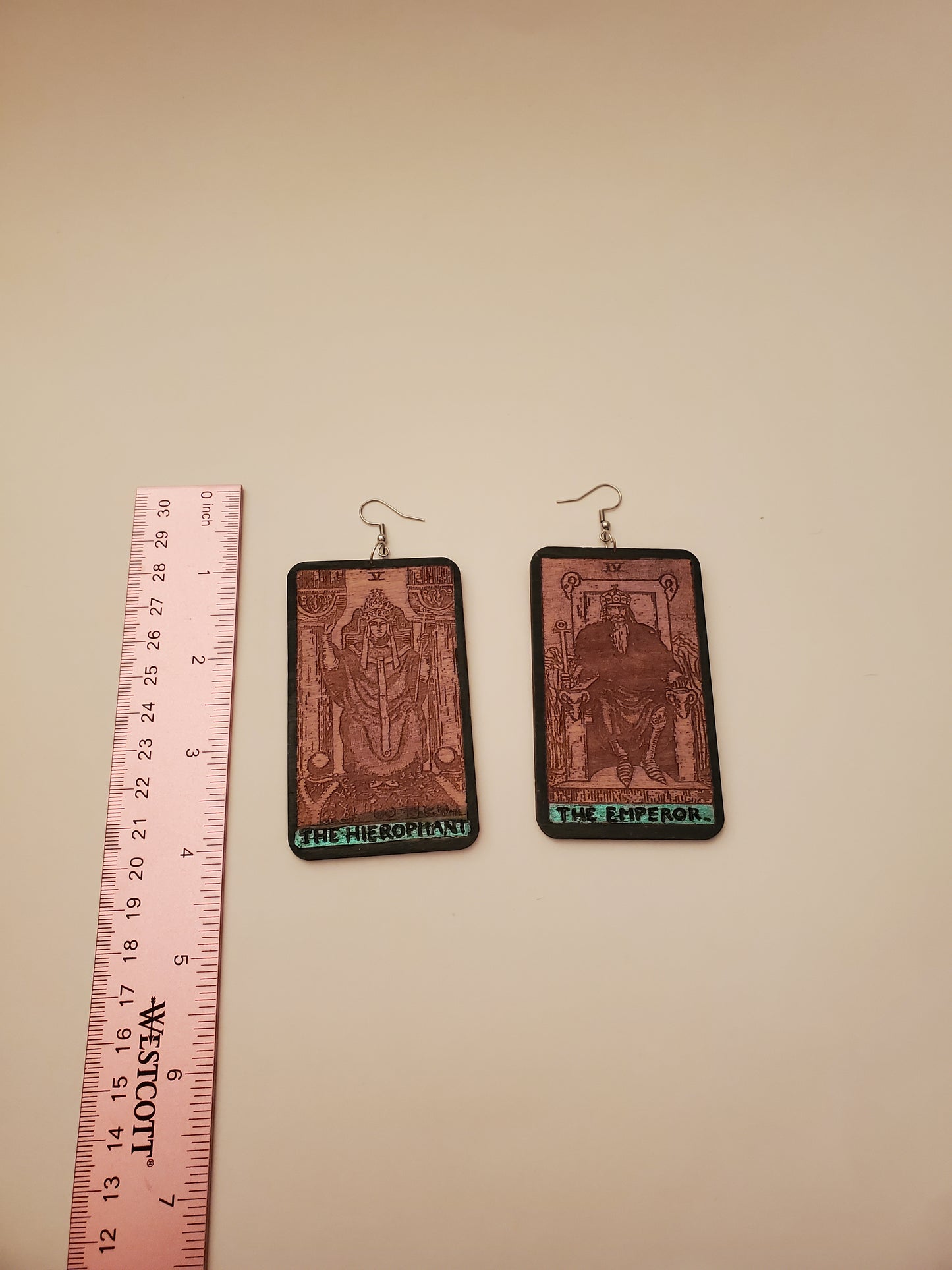 Tarot Card Wood Earrings