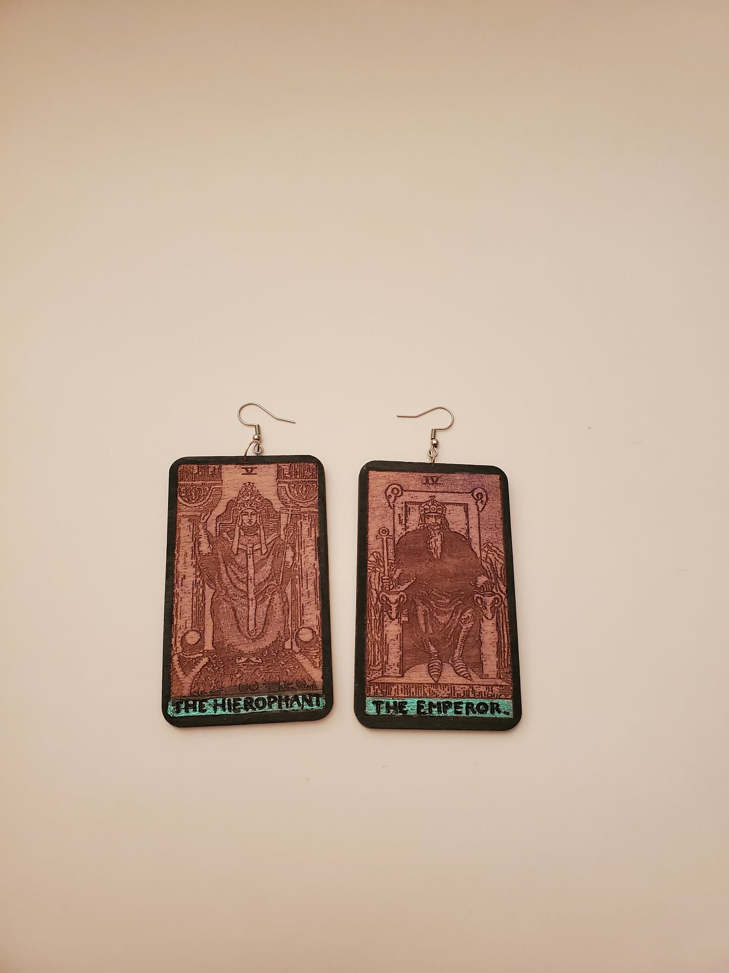 Tarot Card Wood Earrings