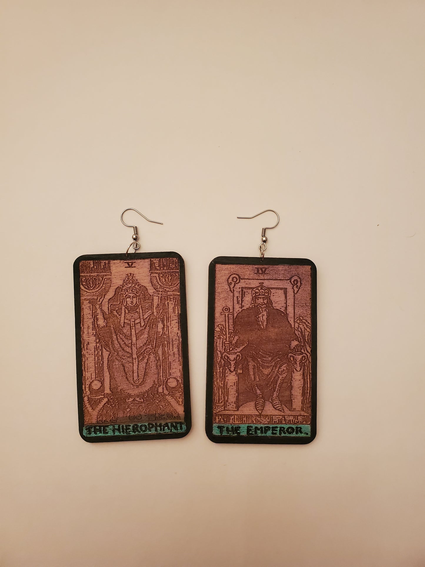 Tarot Card Wood Earrings