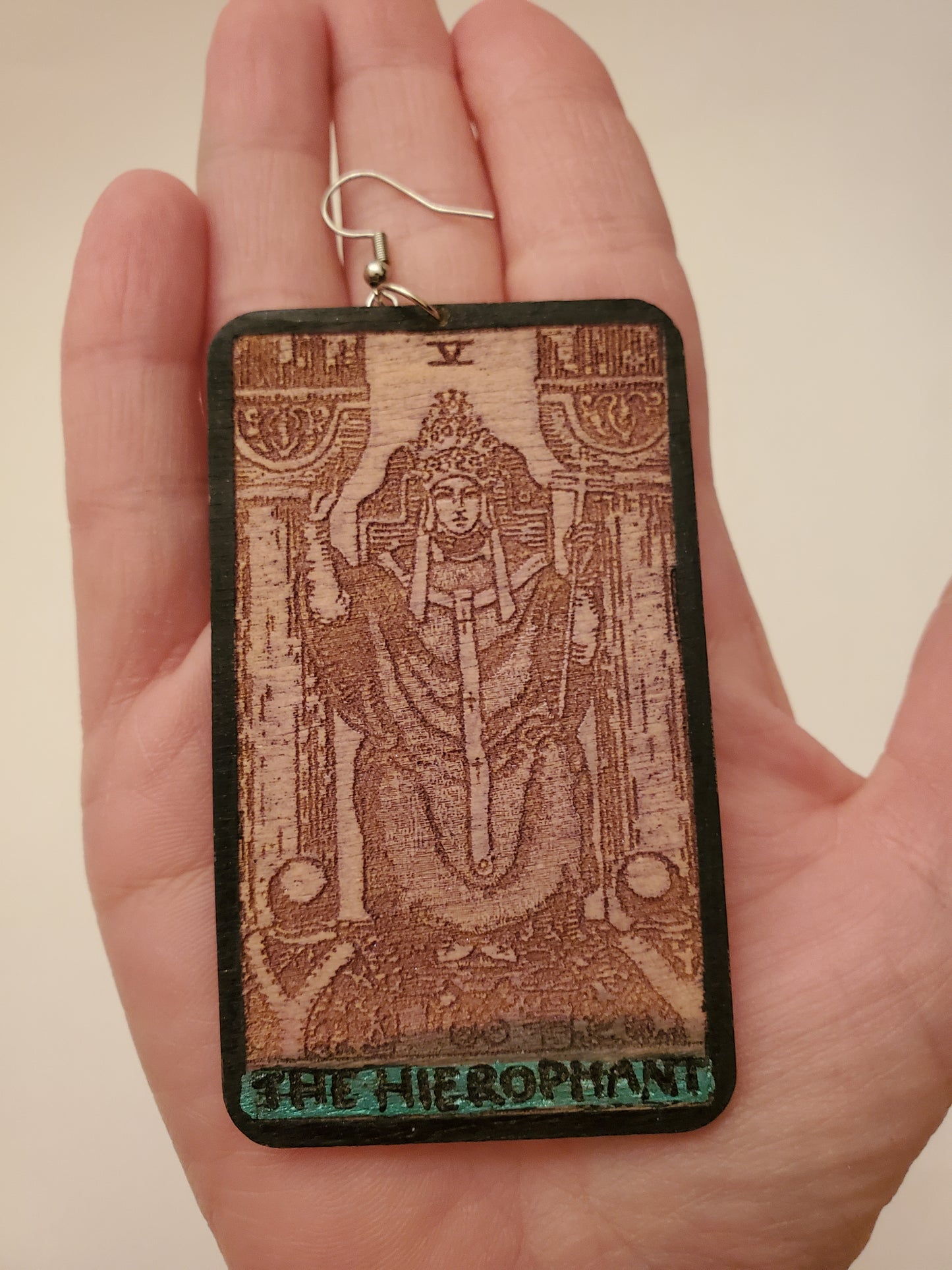 Tarot Card Wood Earrings