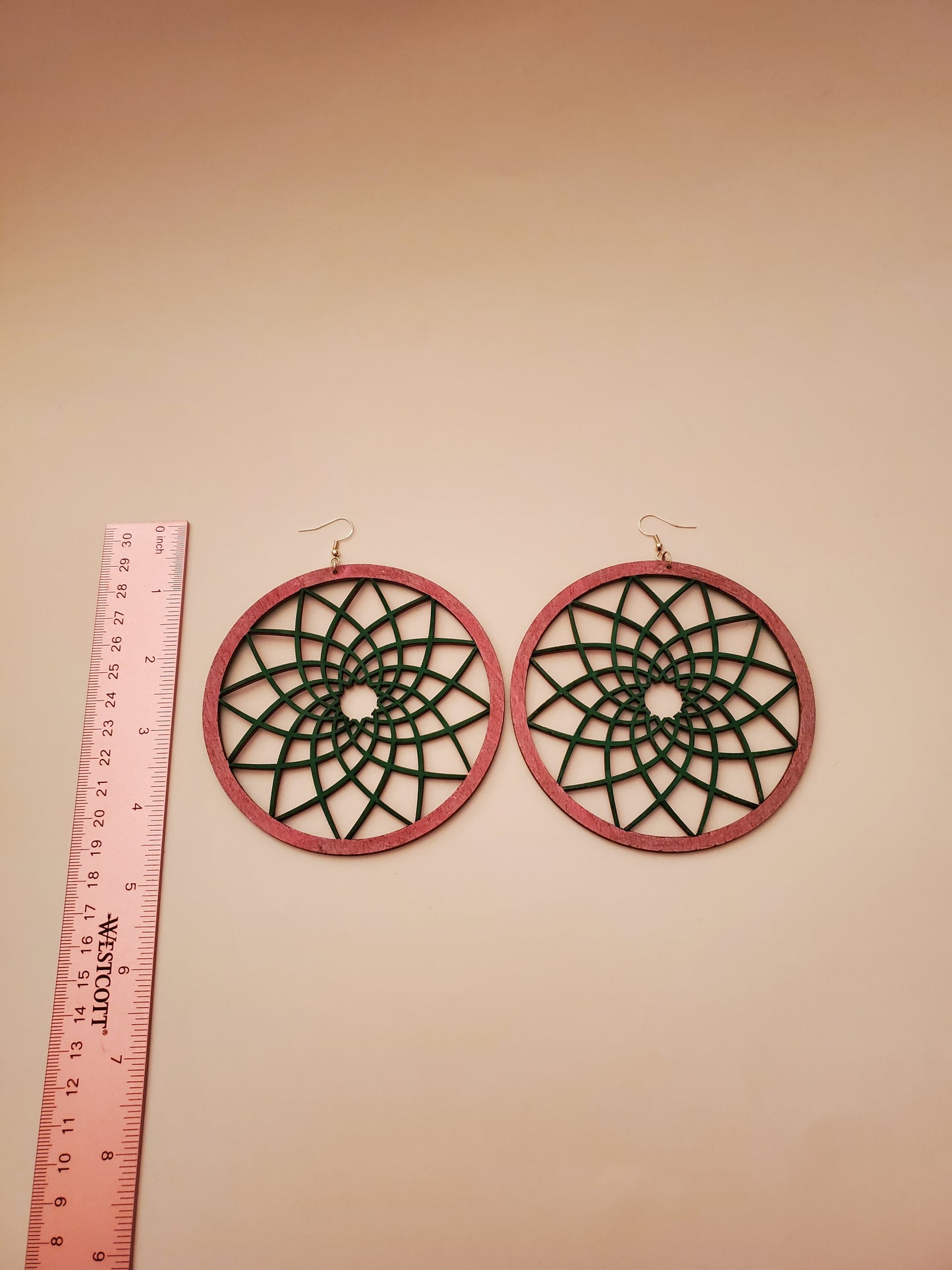 Dream Catcher Wood Earrings