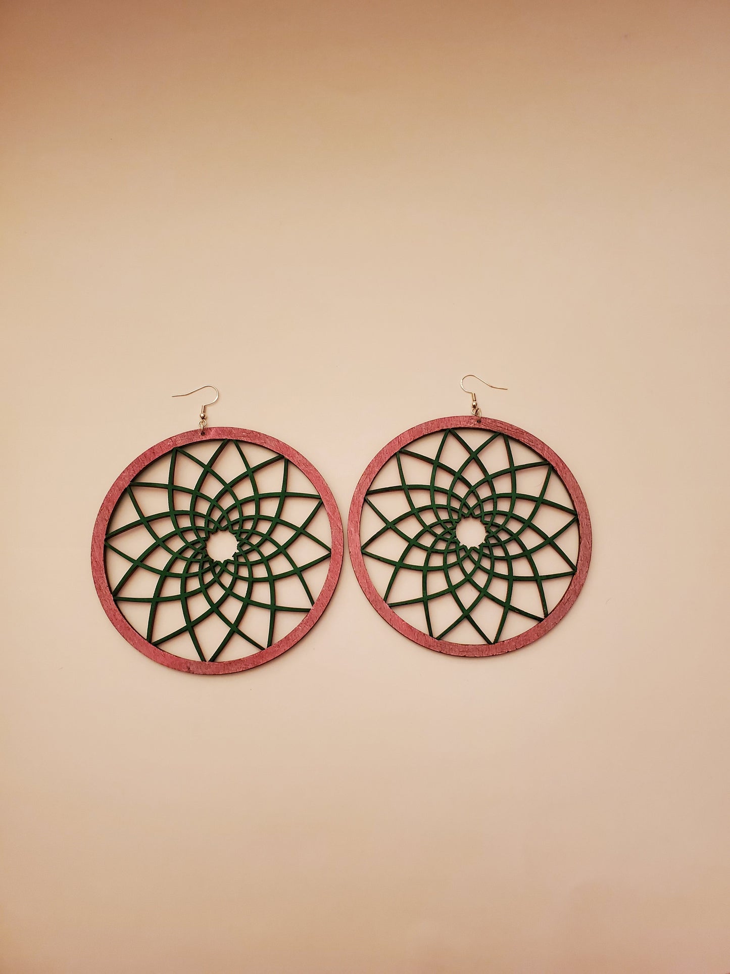 Dream Catcher Wood Earrings