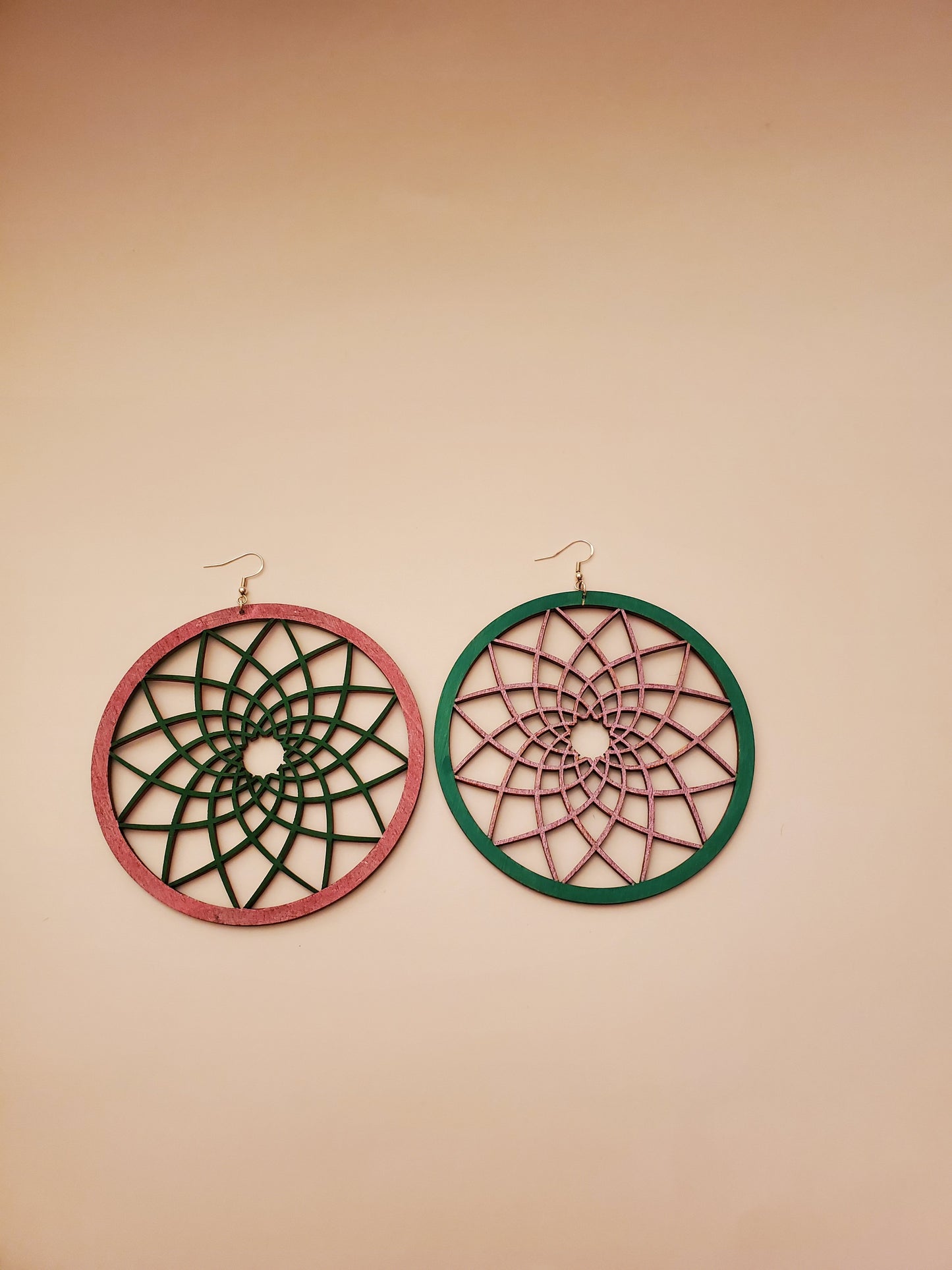 Dream Catcher Wood Earrings