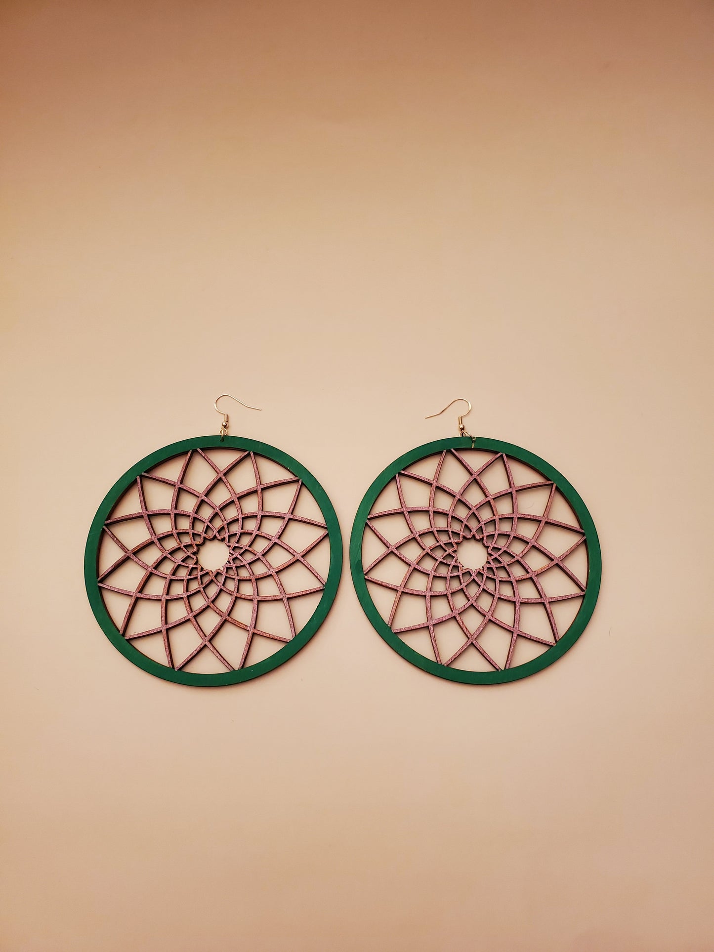 Dream Catcher Wood Earrings