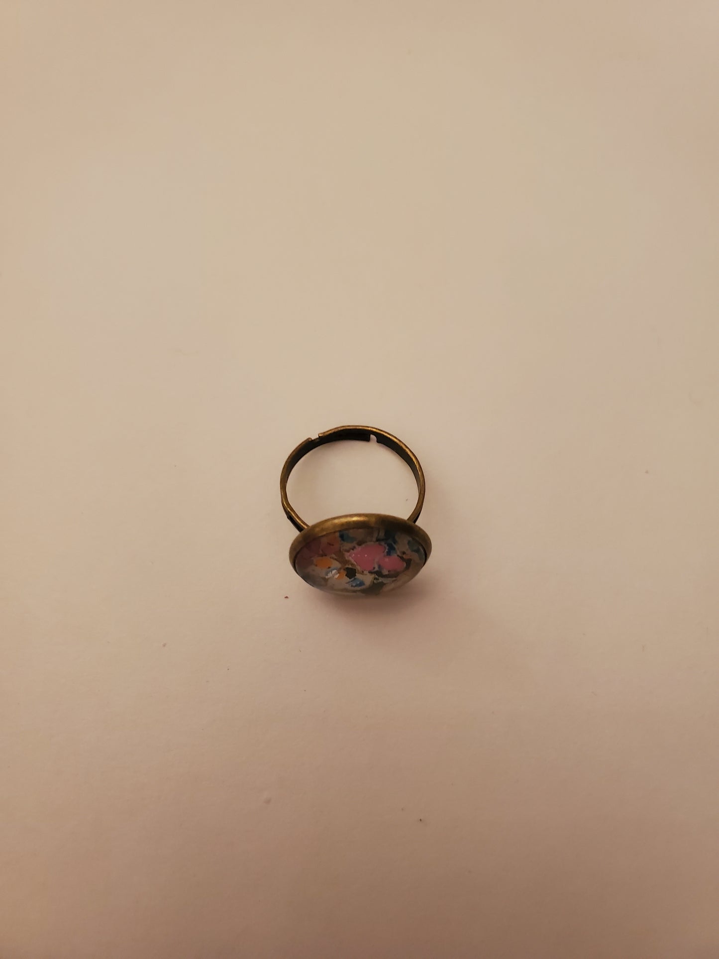 Glass Cabachon Ring (adjustable base)