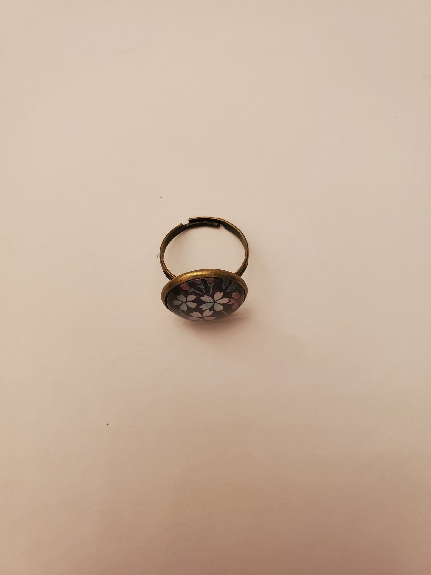 Glass Cabachon Ring (adjustable base)