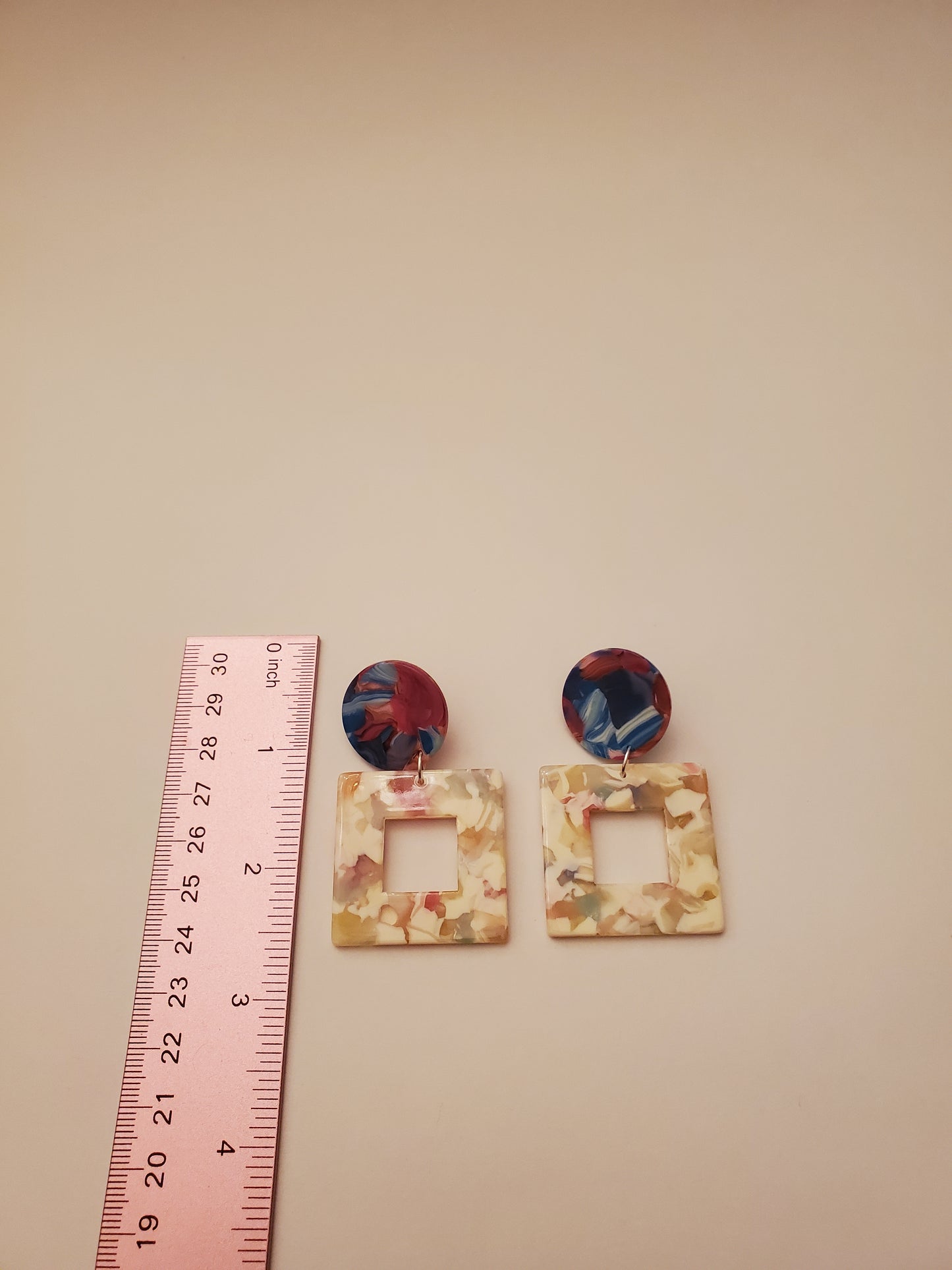 Colorful Acetate Stud Drop Earrings