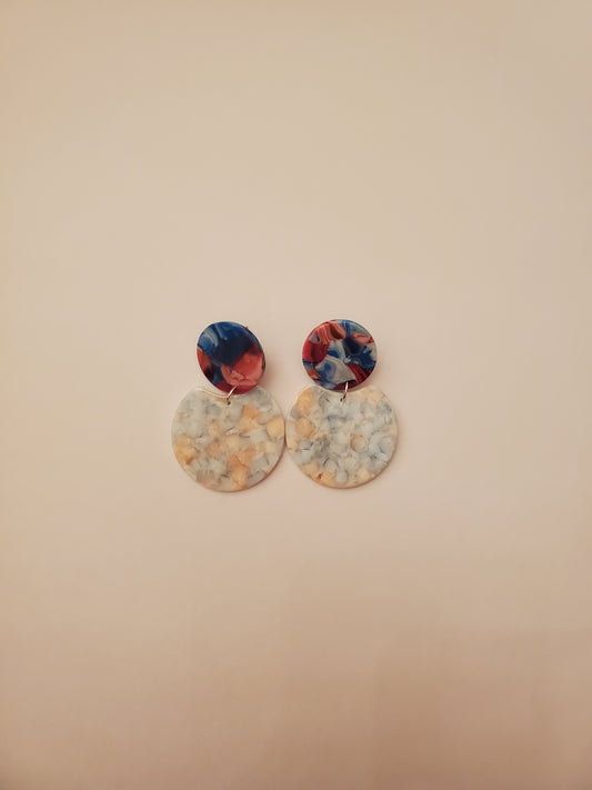 Colorful Acetate Stud Drop Earrings