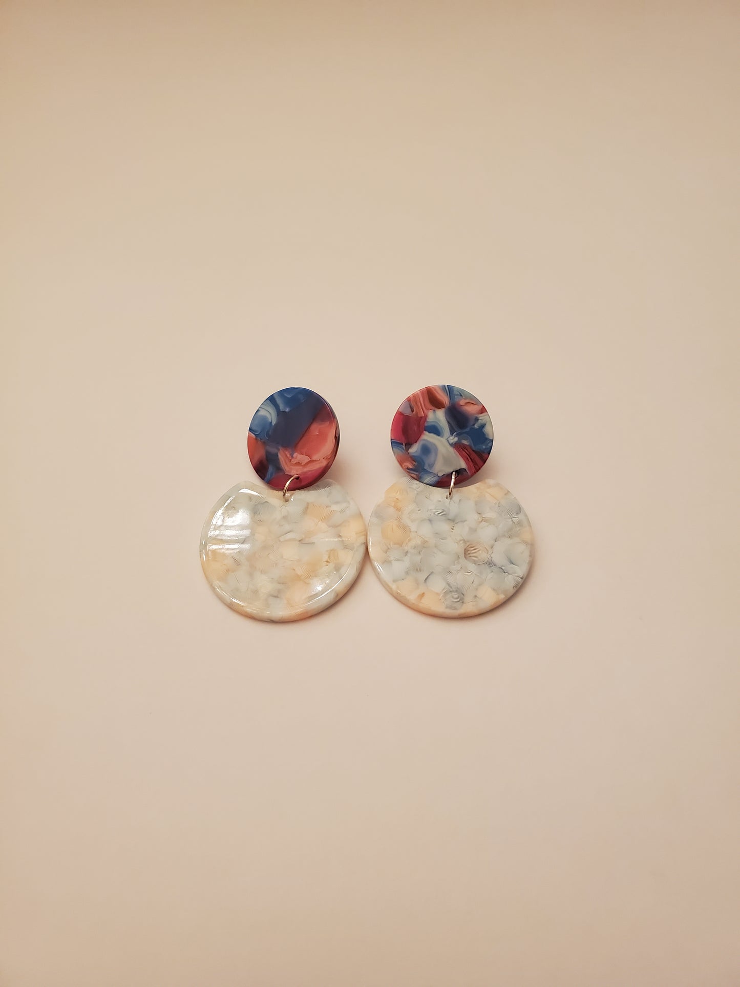 Colorful Acetate Stud Drop Earrings