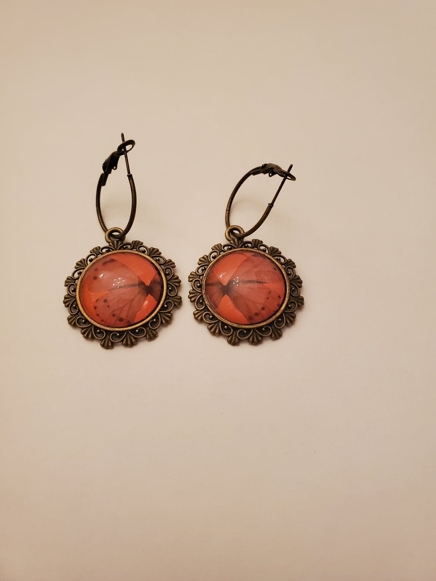 Butterfly Glass Cabachon Earrings