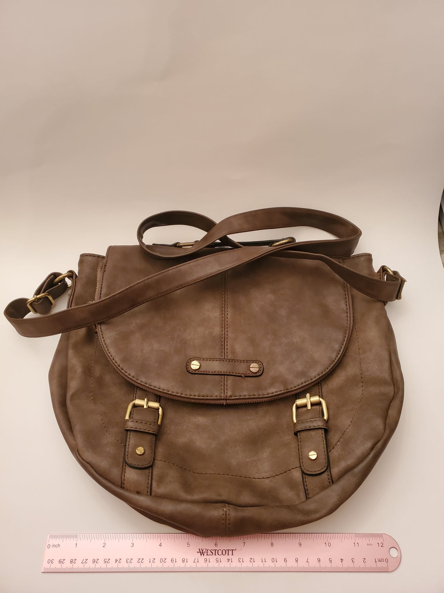 Brown PVC Messenger Bag