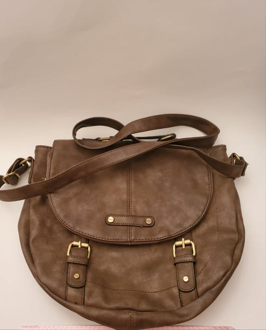 Brown PVC Messenger Bag