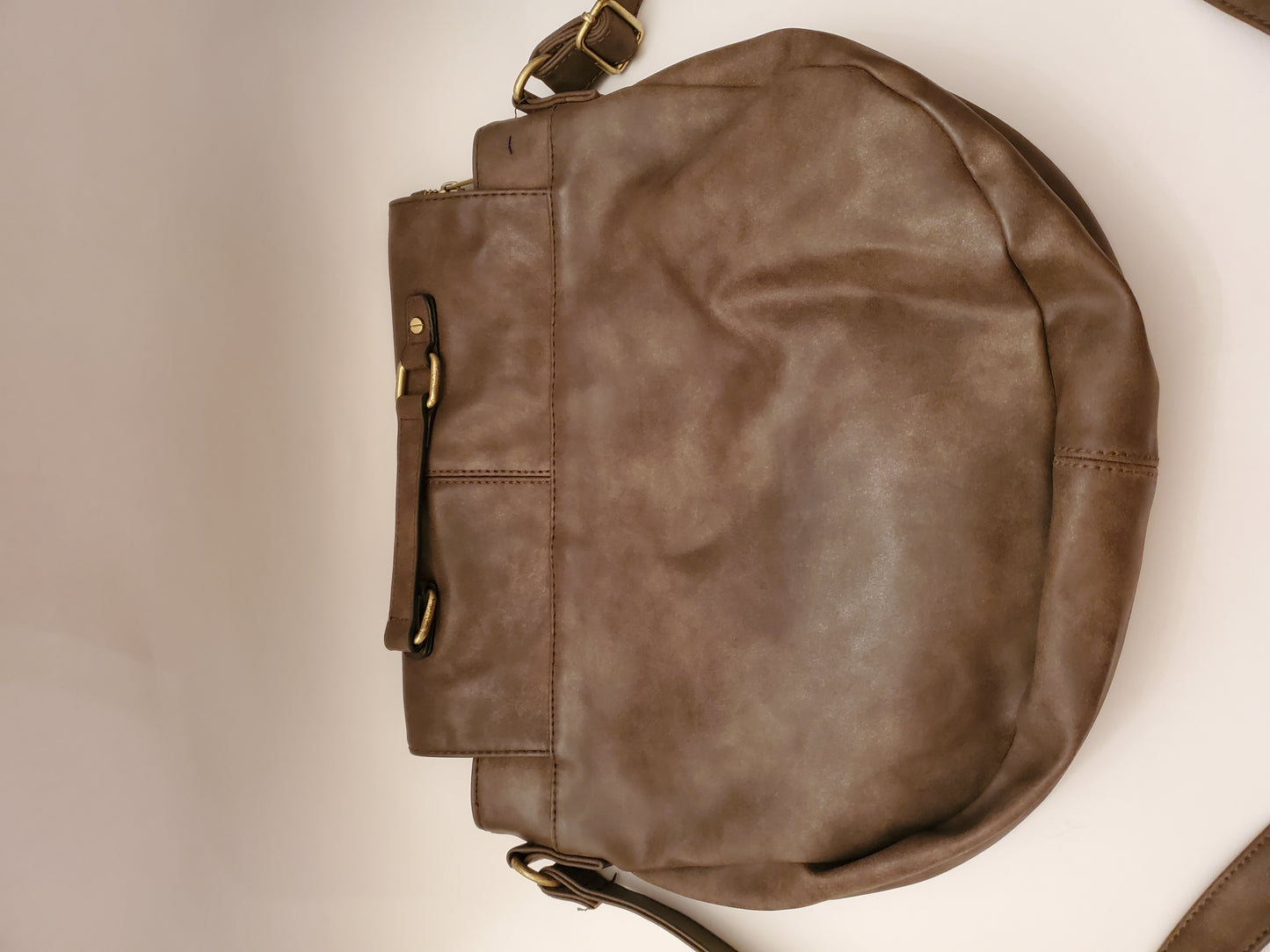 Brown PVC Messenger Bag