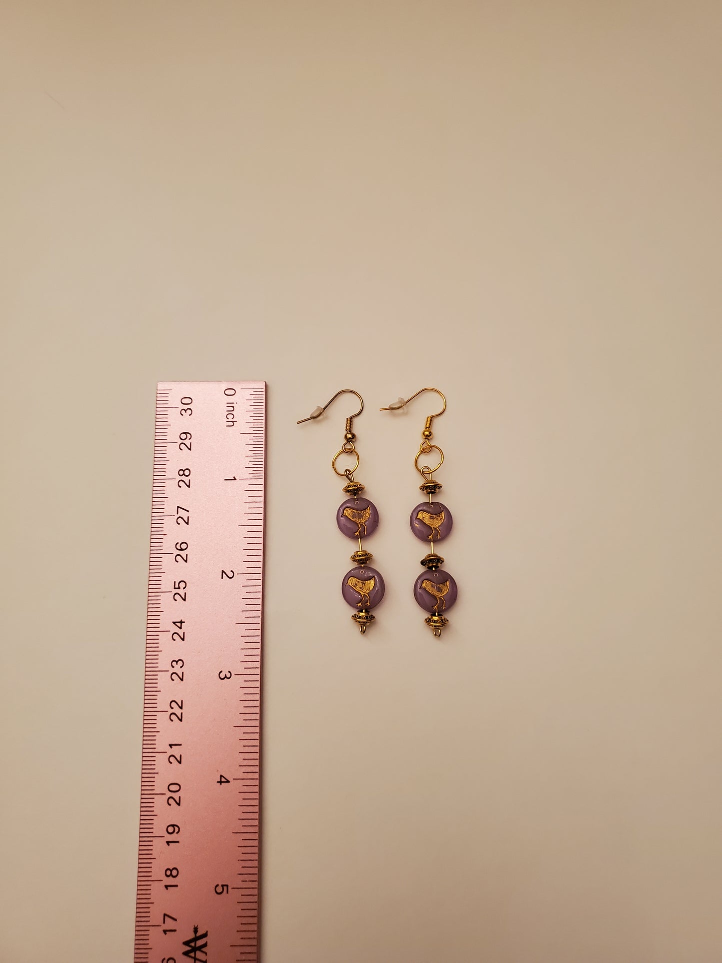 Beaded Bird Themed Earrings