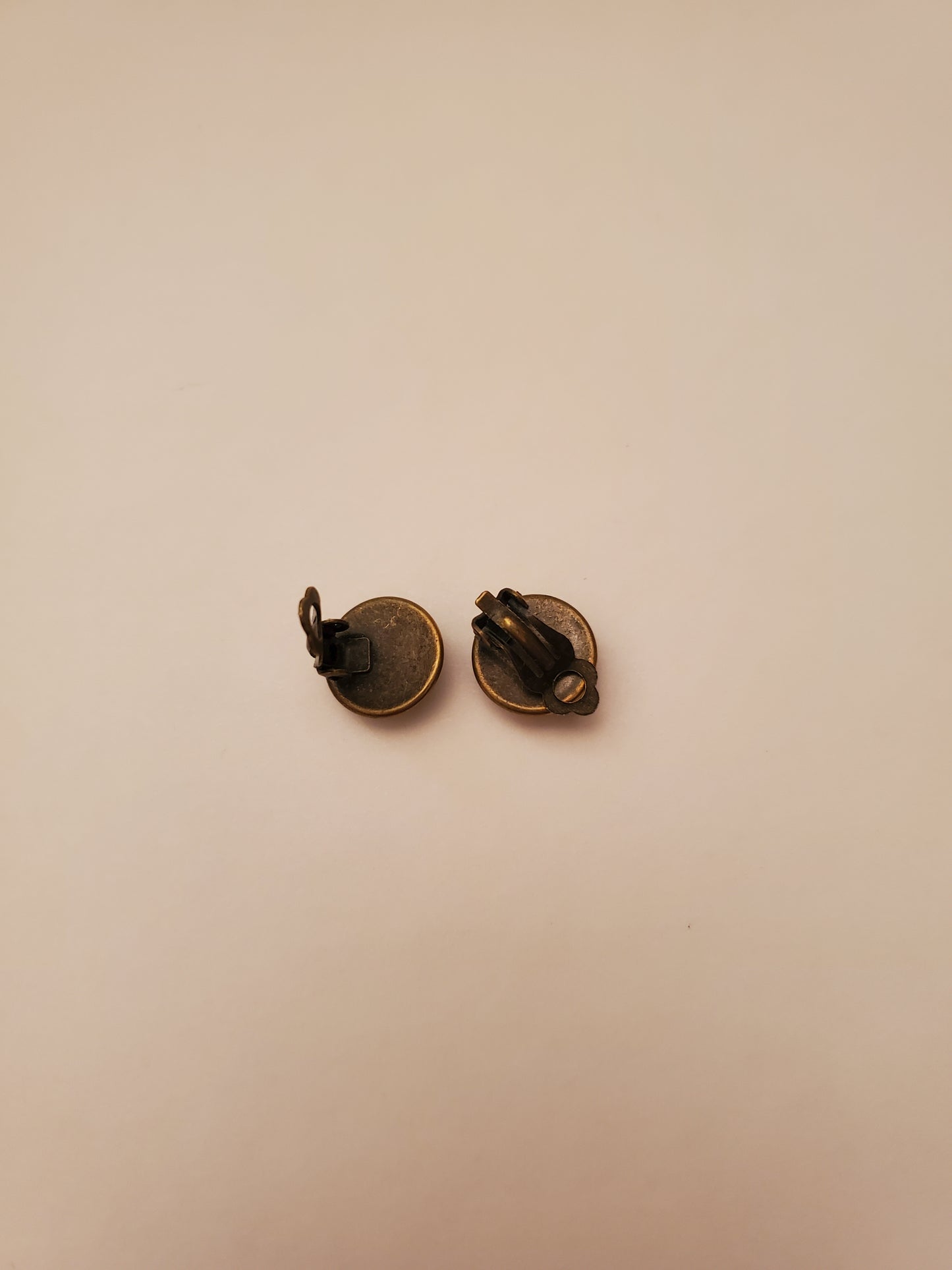 Glass Cabachon Tiny Clip On Earrings