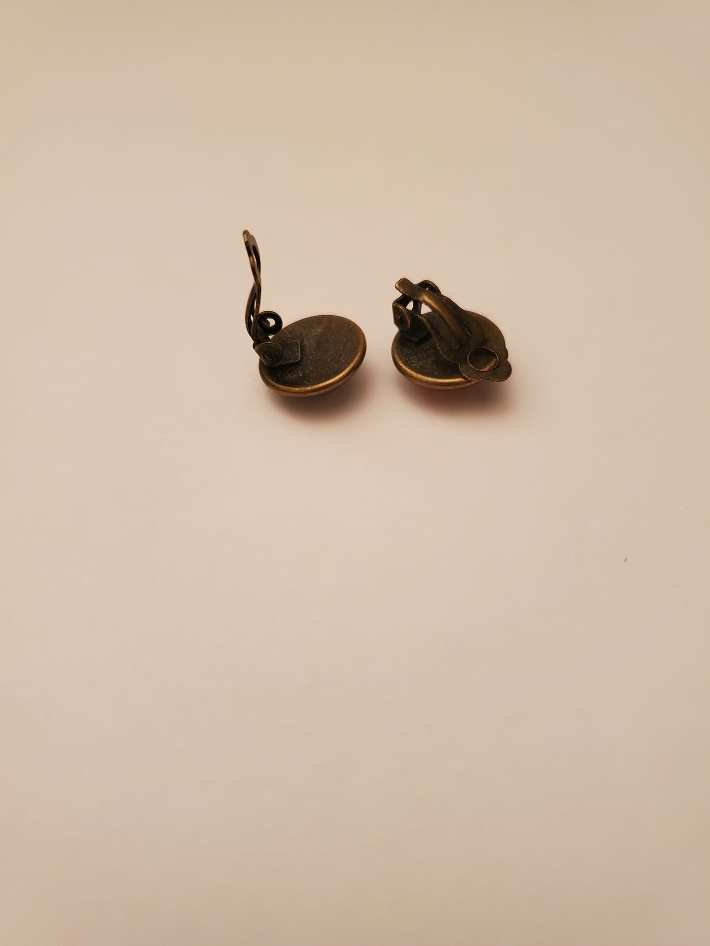 Glass Cabachon Tiny Clip On Earrings