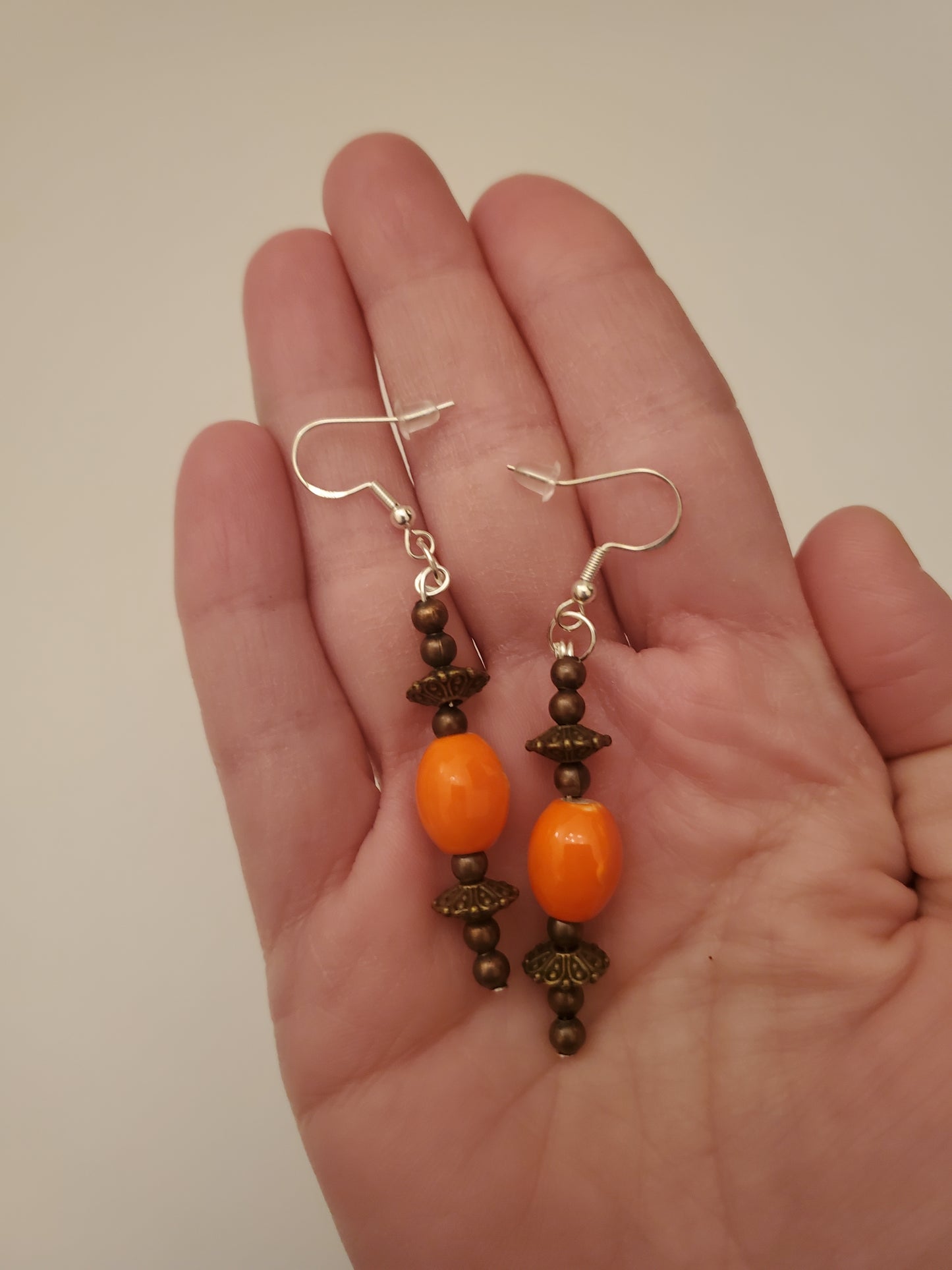 Bronze Beaded Earrings