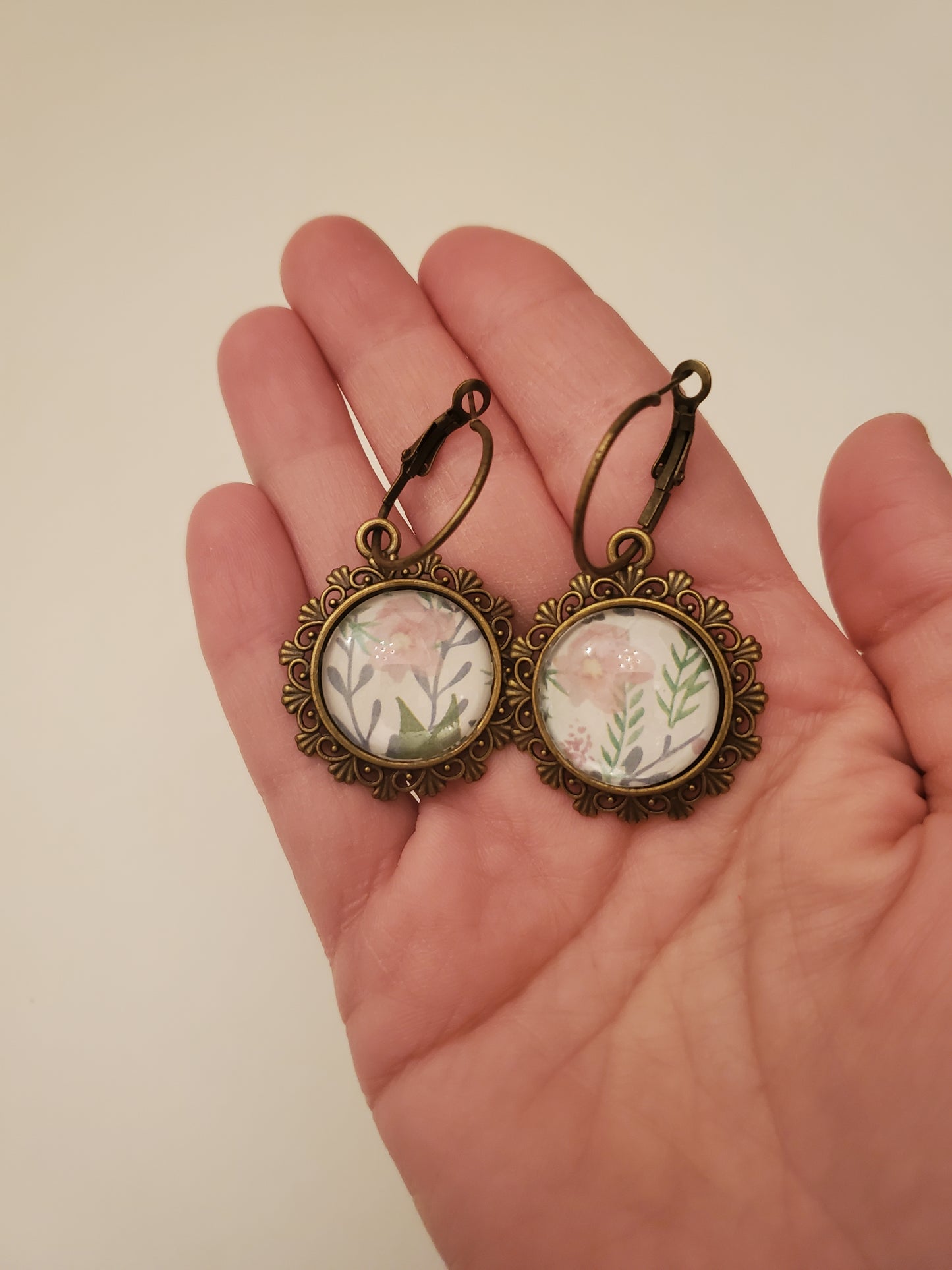 Glass Cabachon Earrings