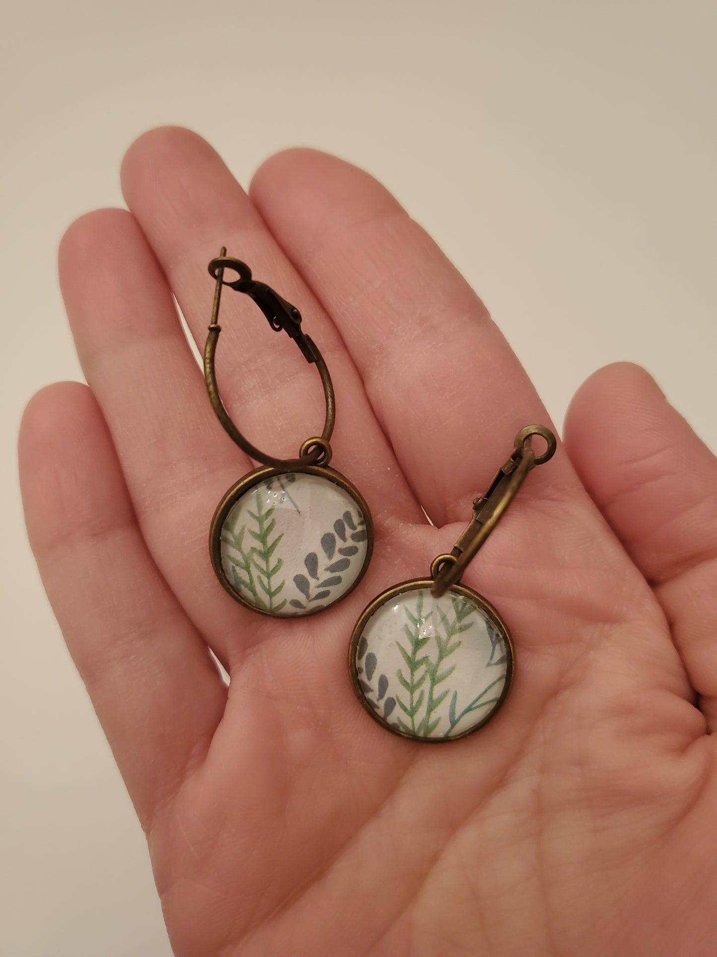 Glass Cabachon Earrings