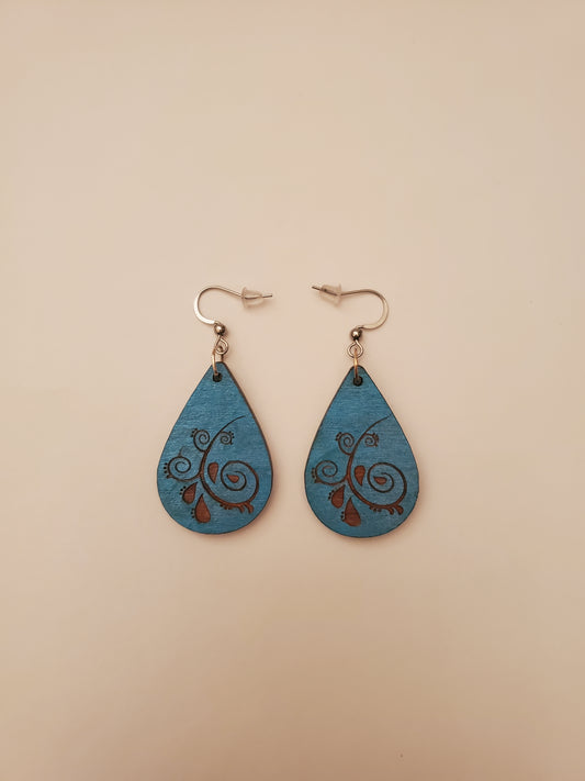 Handpainted Wood Earrings